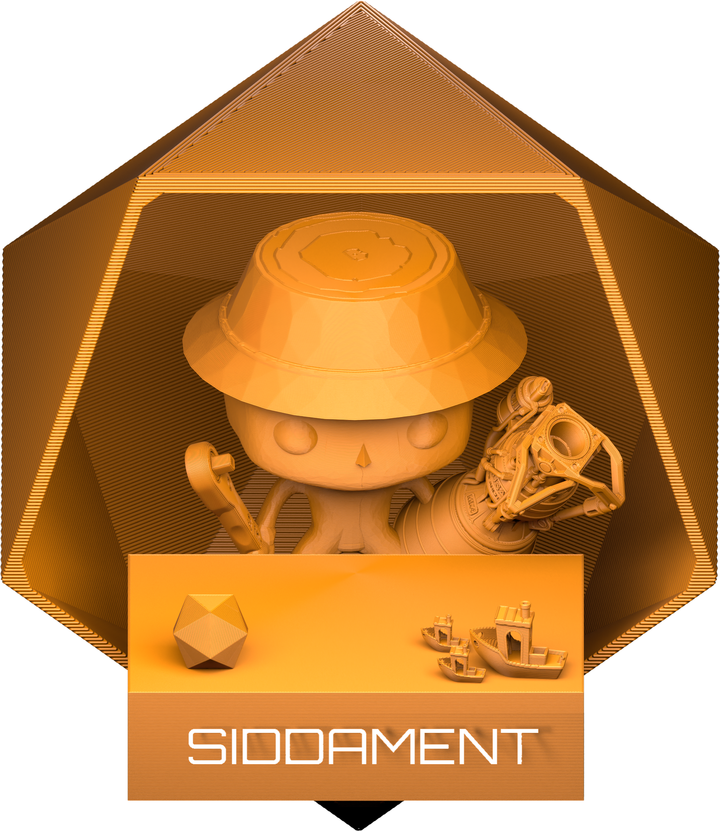 Silk Gold PLA V2 printed parts