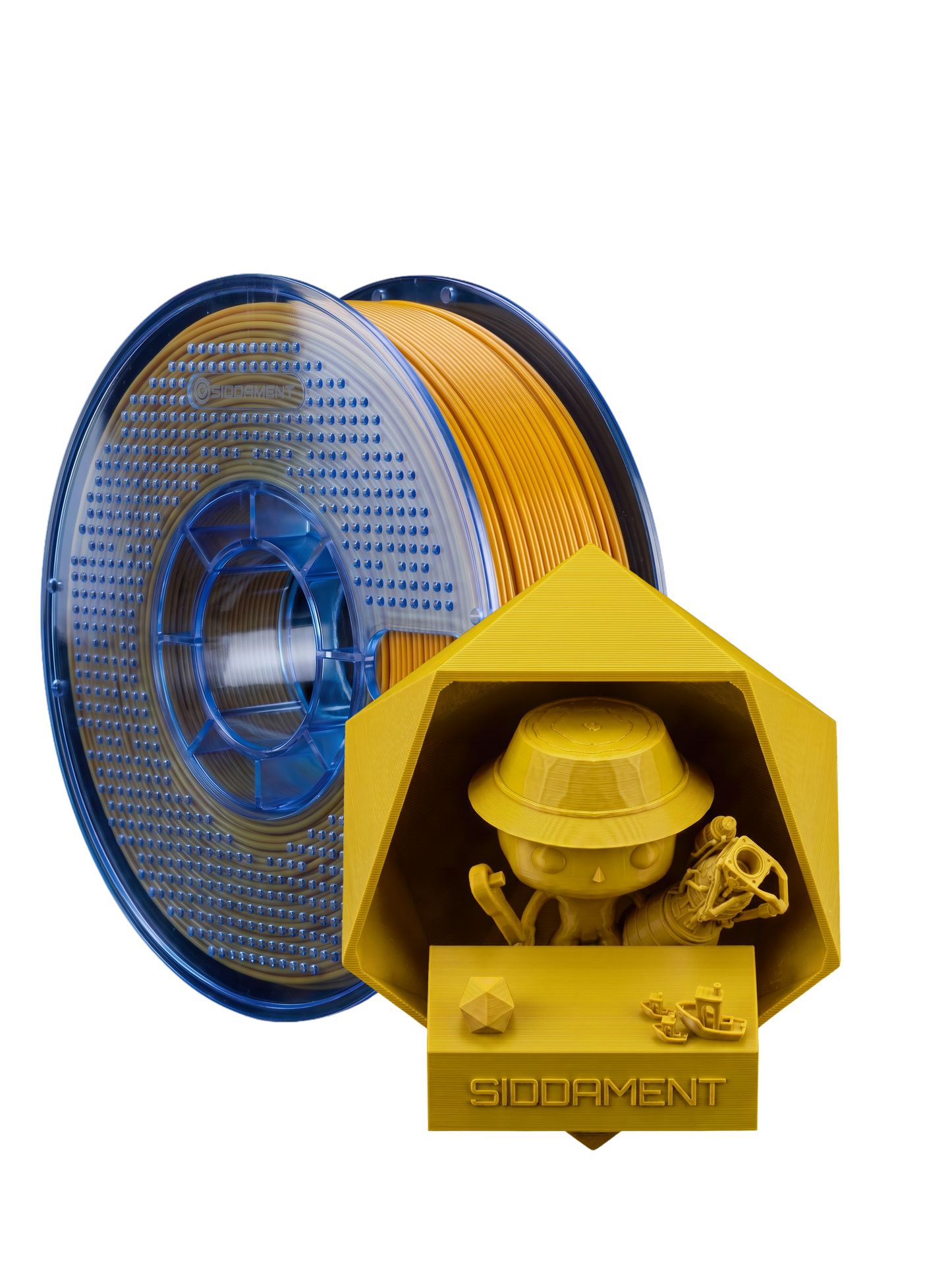 Matte DeWhat Yellow PETG V2 spool with 3D printed parts