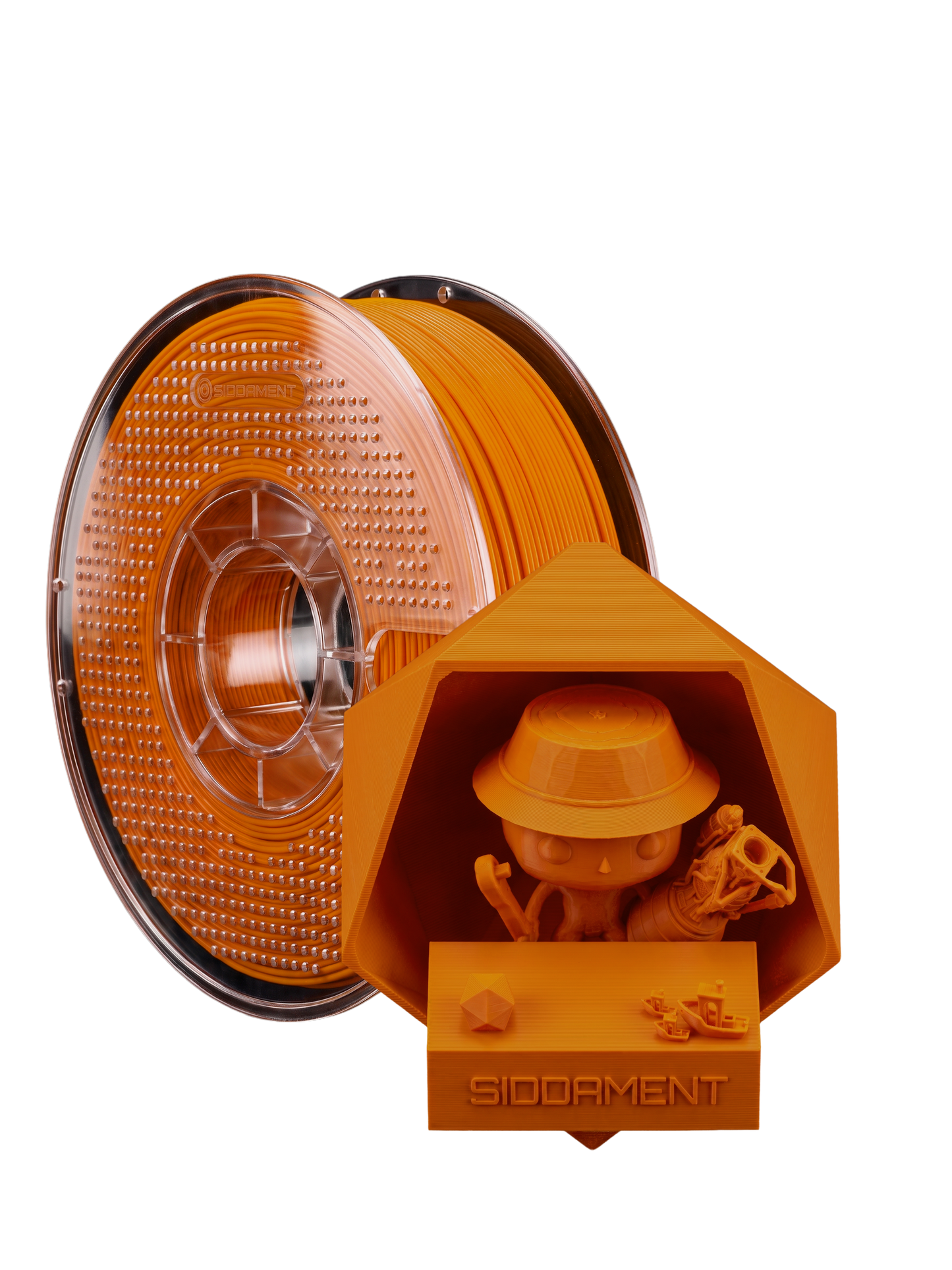 Matte Fire Red PLA V2 1.75mm 1kg filament and printed parts