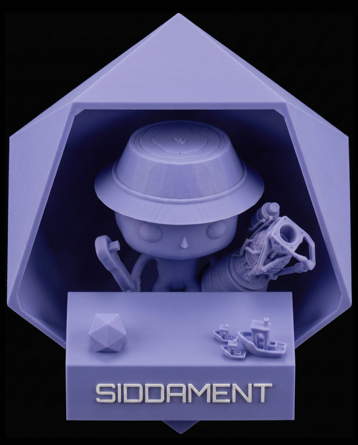 Matte Noble Purple PLA V4, printed SIDDAMENT figure