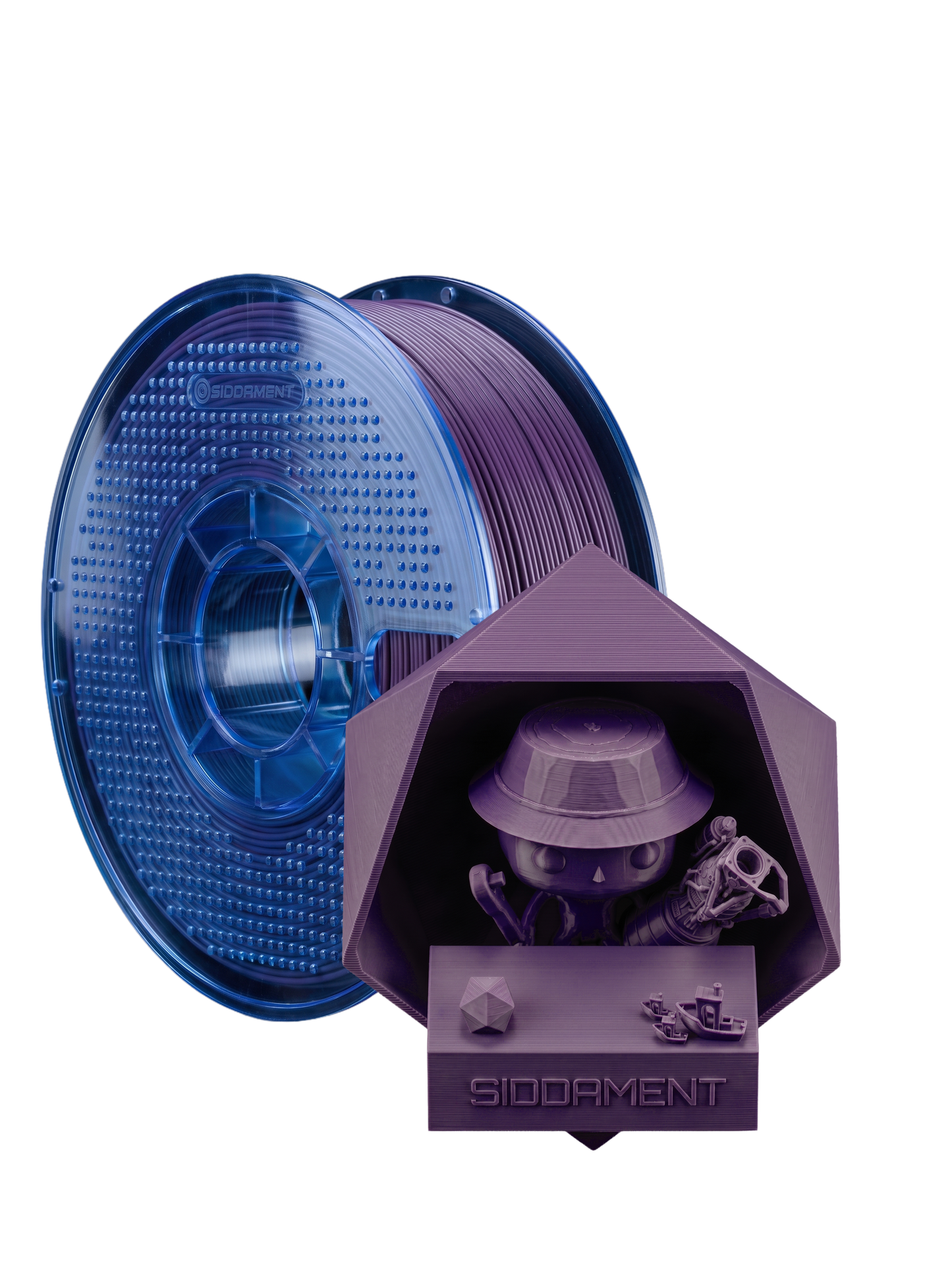 Matte Purple PETG V2 spool with 3D printed parts