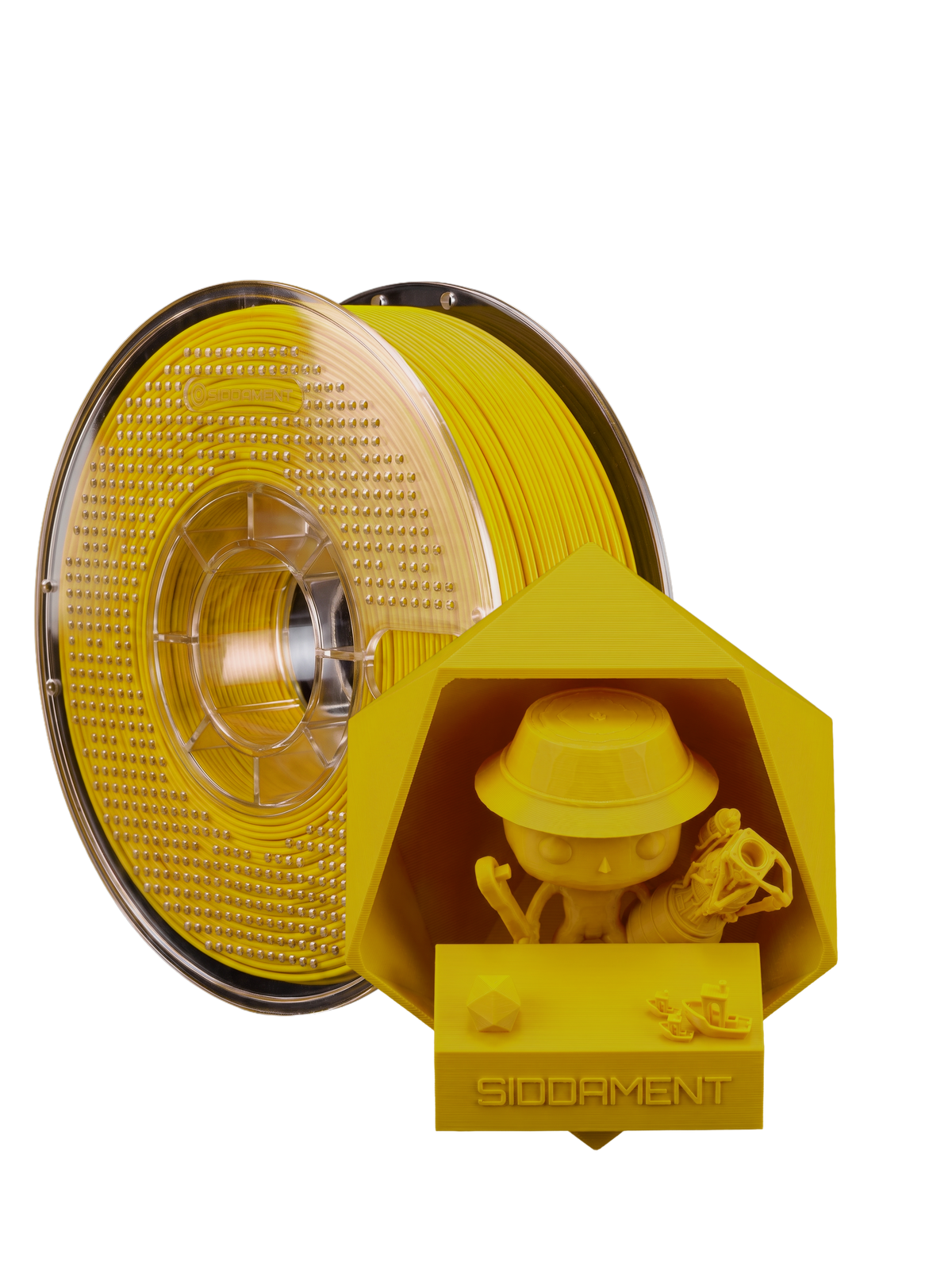 Matte Solar Orange PLA V2 1.75mm 1kg filament and printed parts