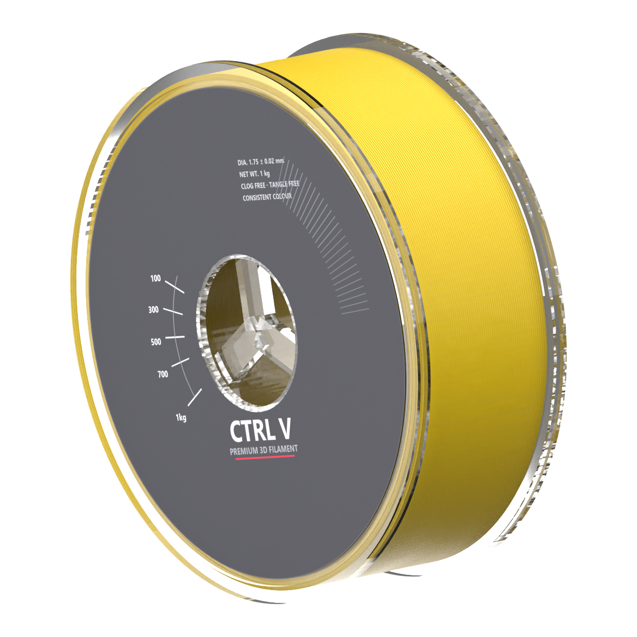 PLA Matte Yellow 3D printer filament spool