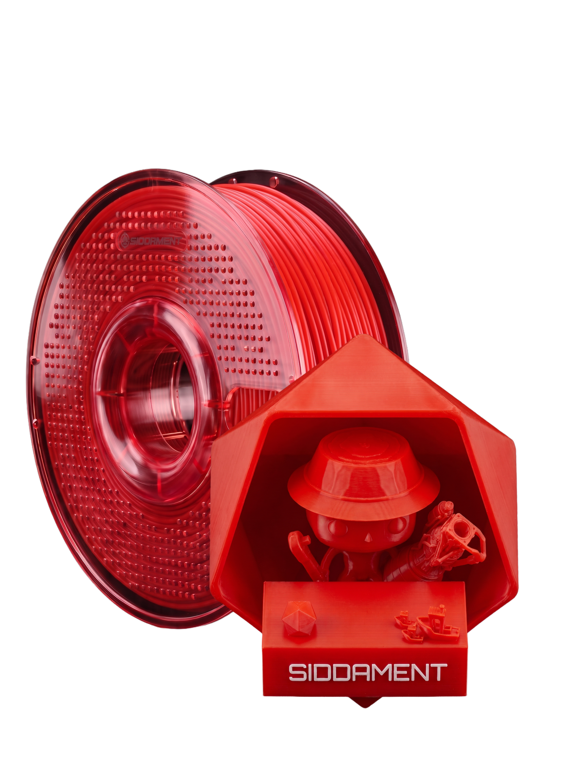 Red TPU 95A on a SIDDAMENT spool with a printed figure