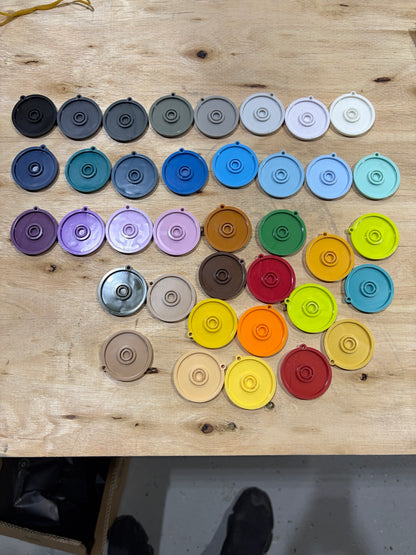 SIDDAMENT PLA+ V2 swatch set, all 38 colour discs laid out