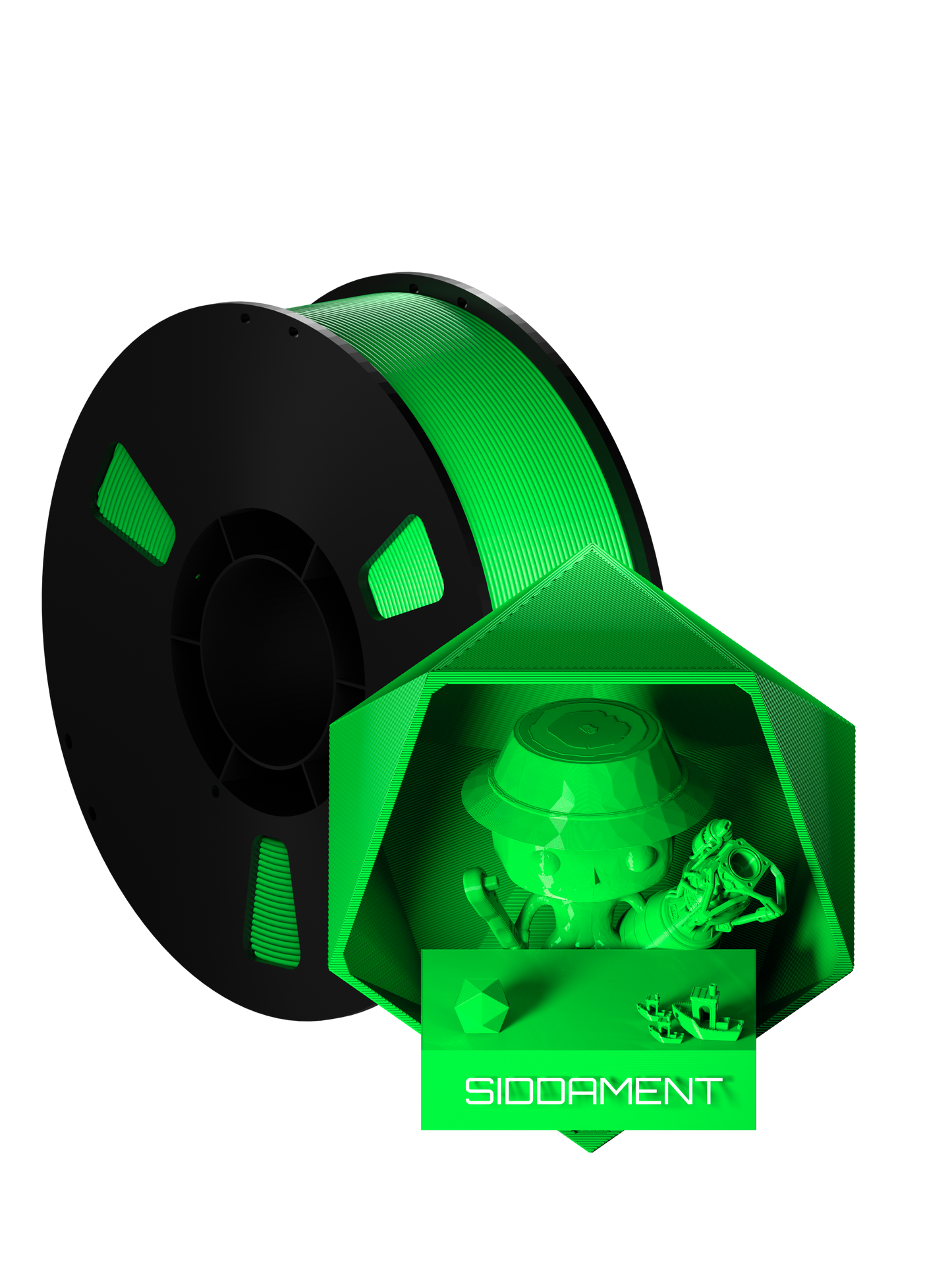 Green ABS Black Spool