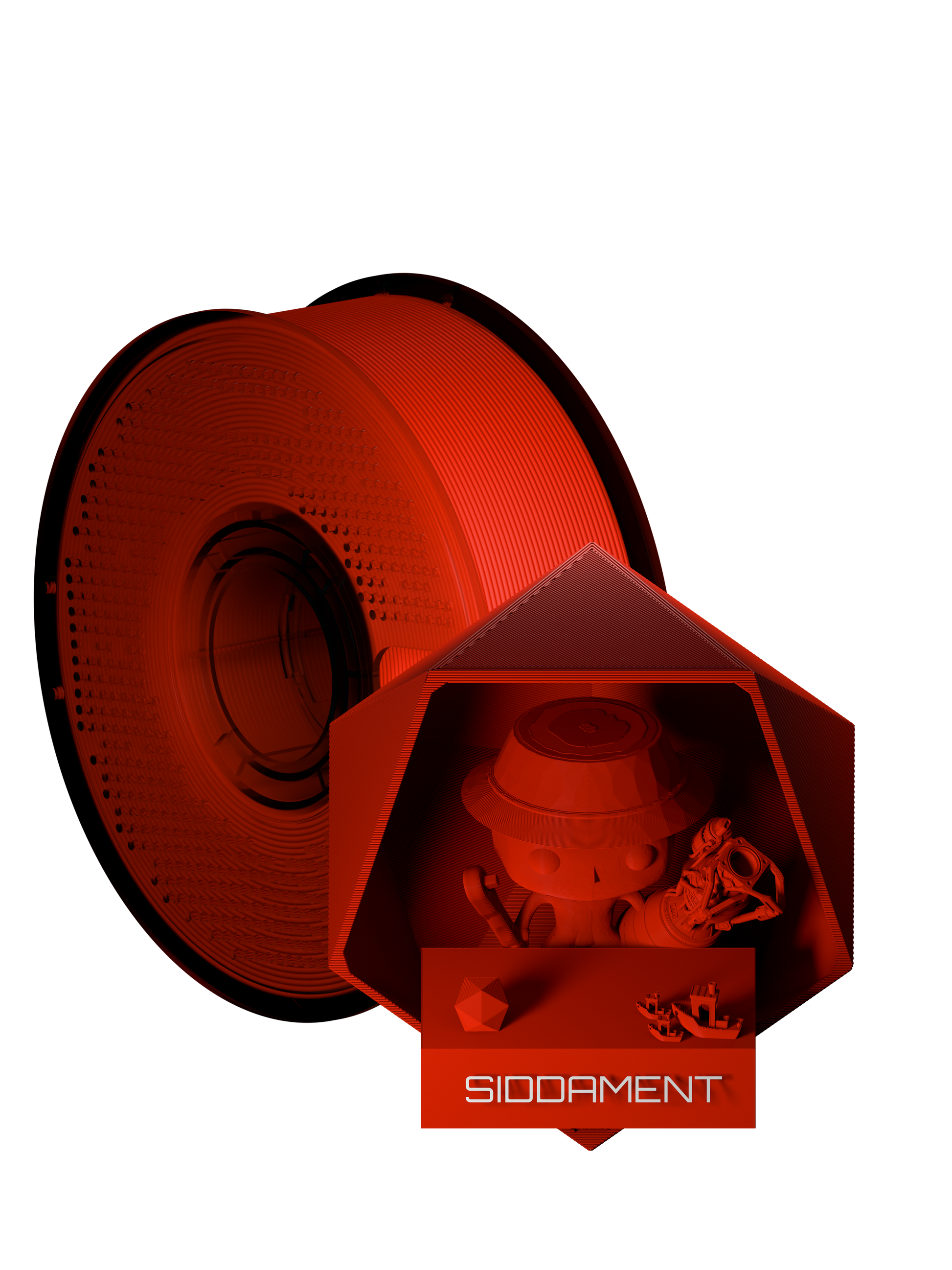Hot Red Matte PLA V2 filament spool