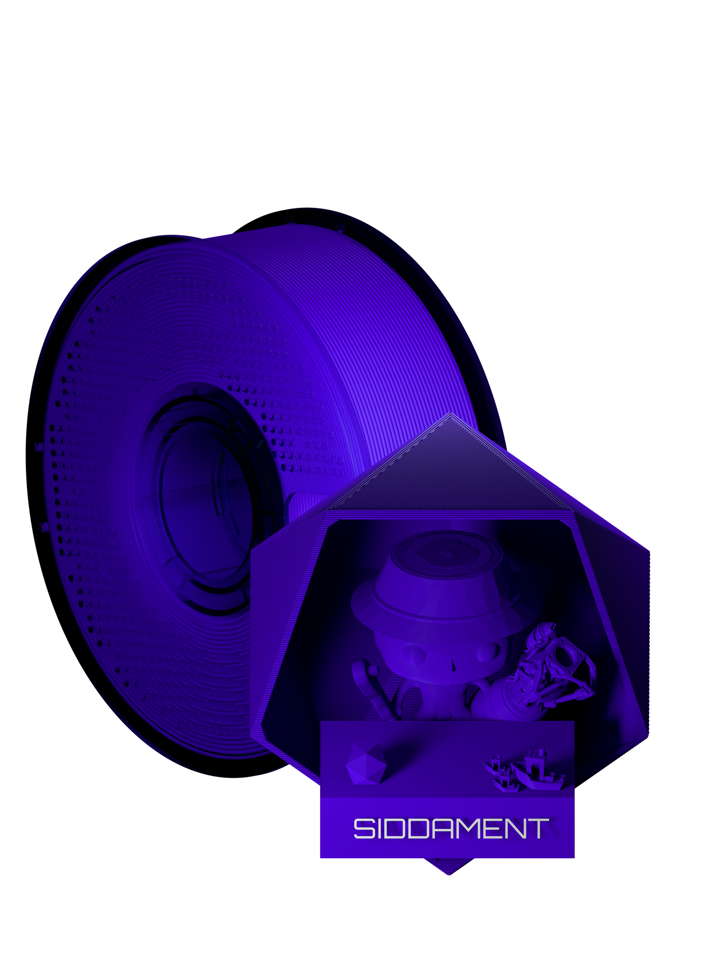 Indigo Blue Matte PLA V2 filament spool