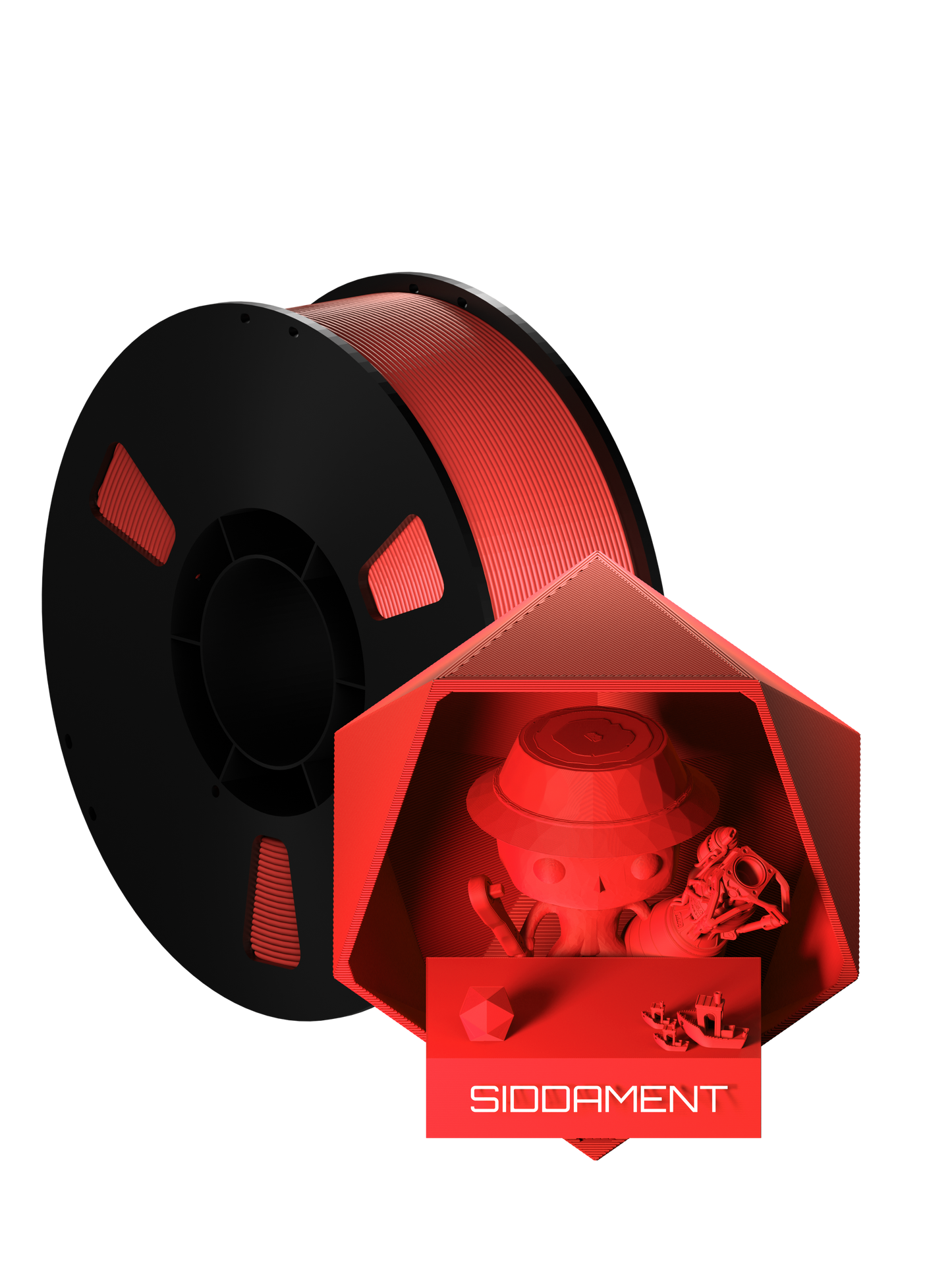 Matte Red PLA Black Spool