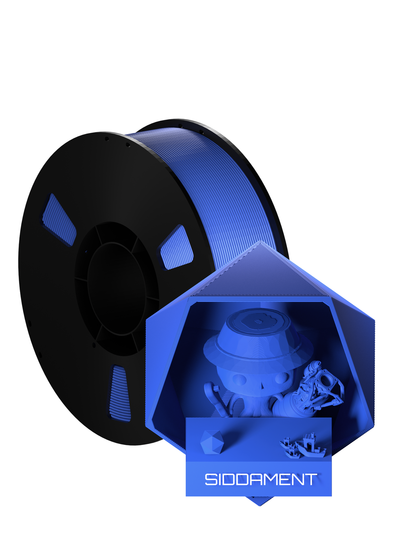 Matte Blue PLA Black Spool