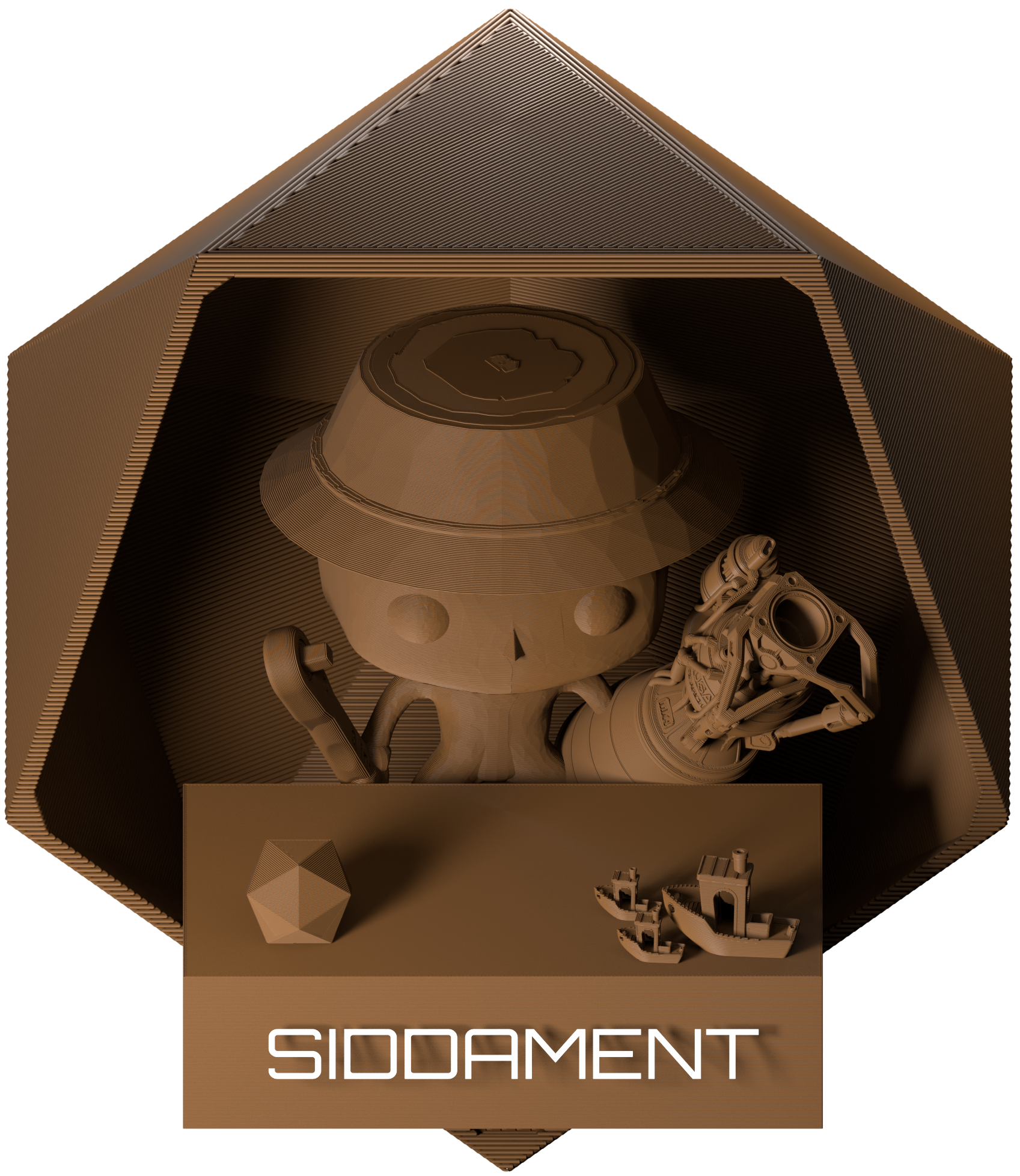 Matte brown pla v2 - Man Only