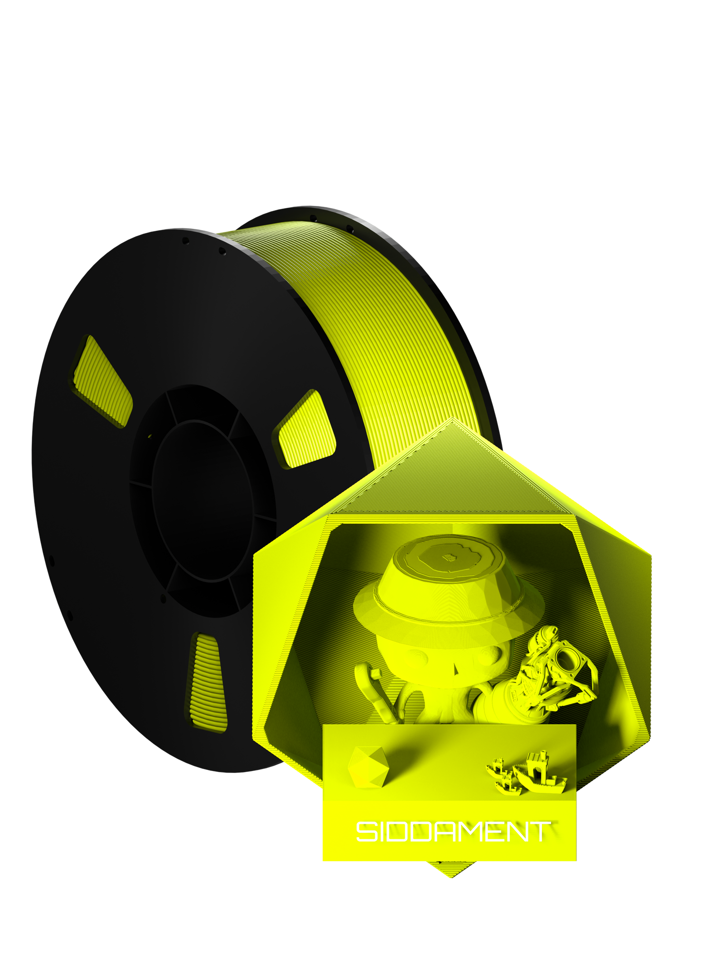 Matte Yellow PLA Black Spool