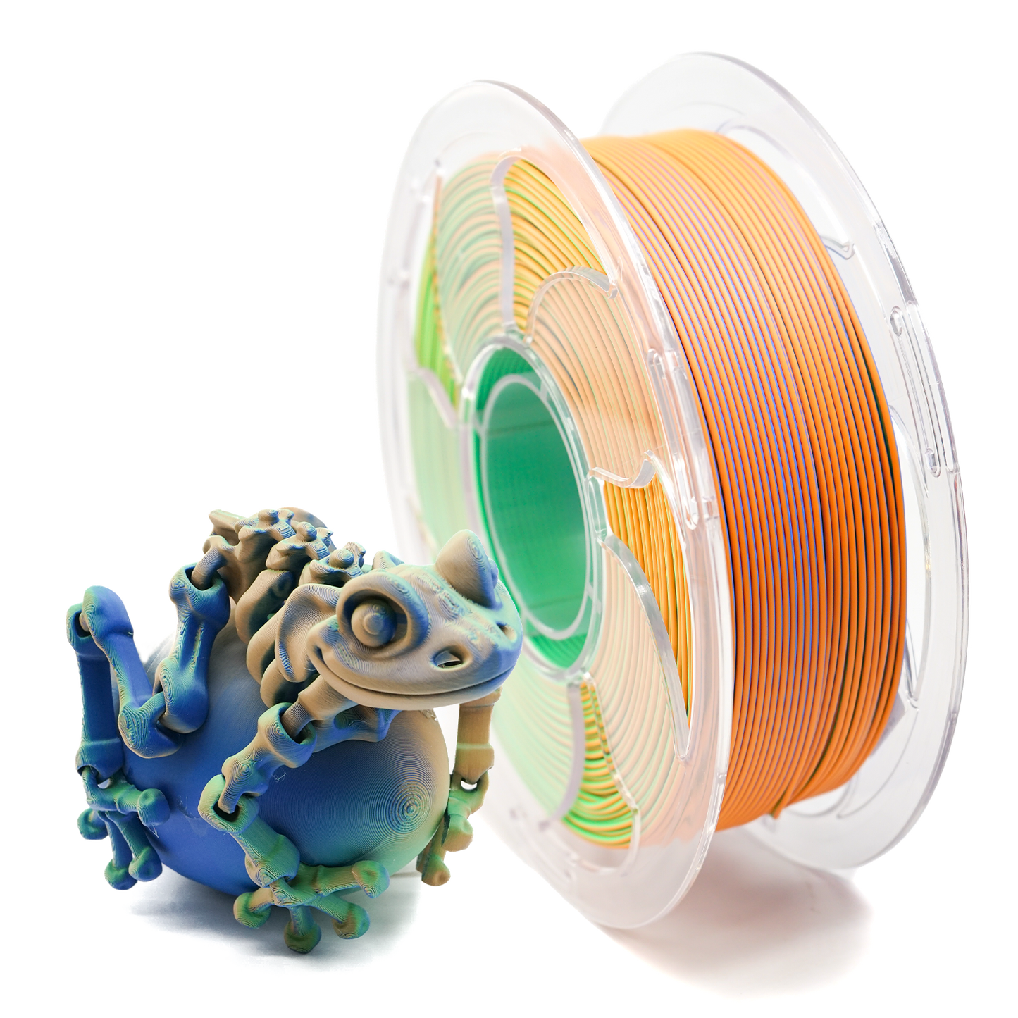 Matte Green/Blue/Orange Tri Colour PLA