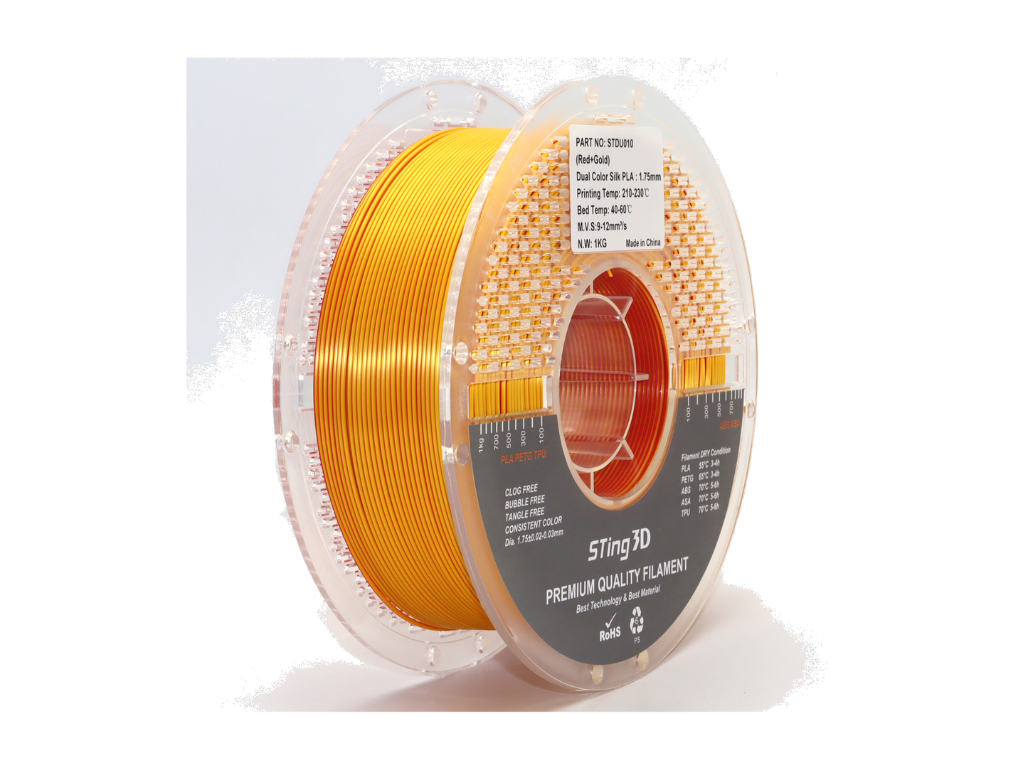 PLA Silk Dual Color Red+Gold