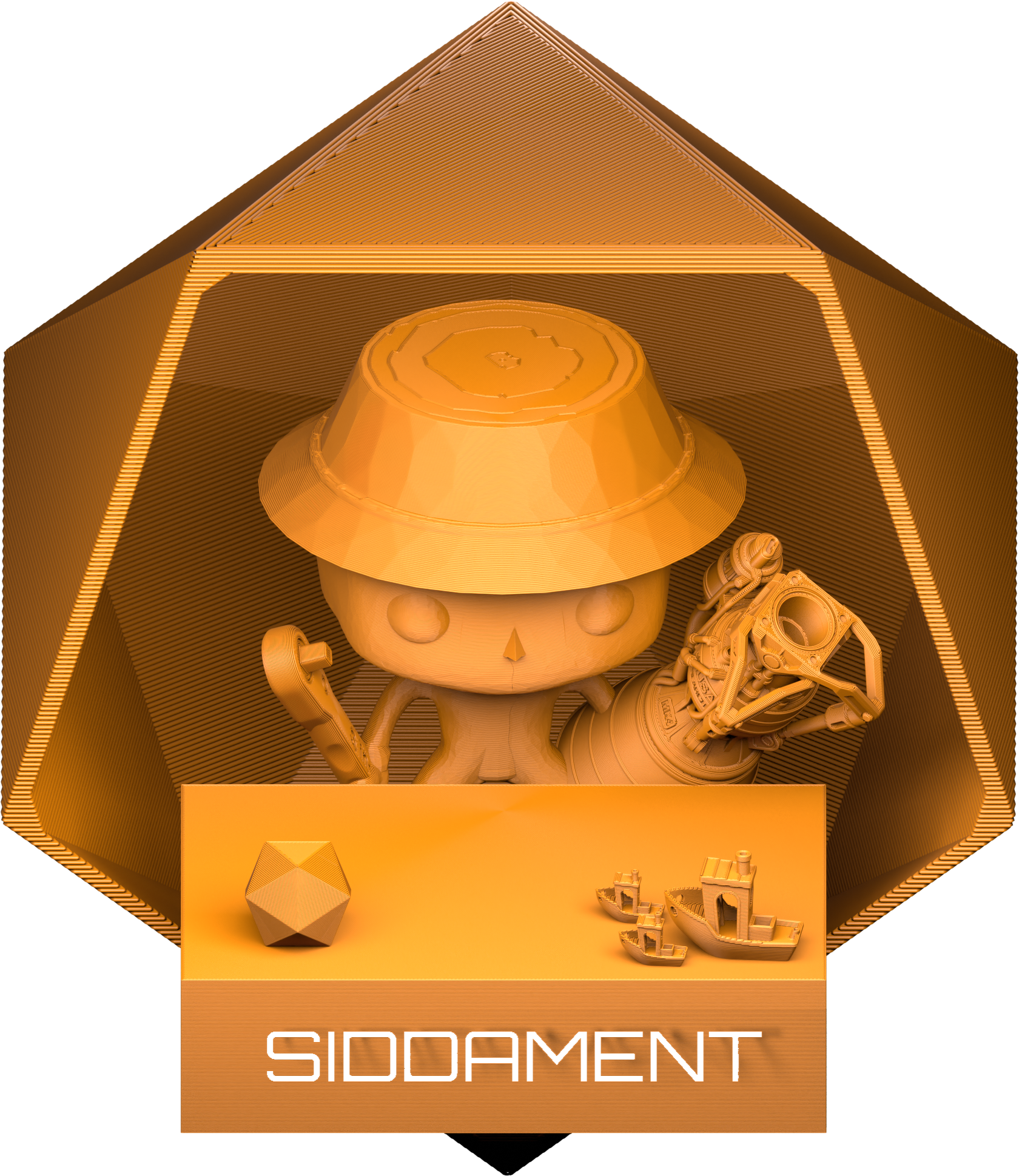 Silk Gold PLA V2 printed parts