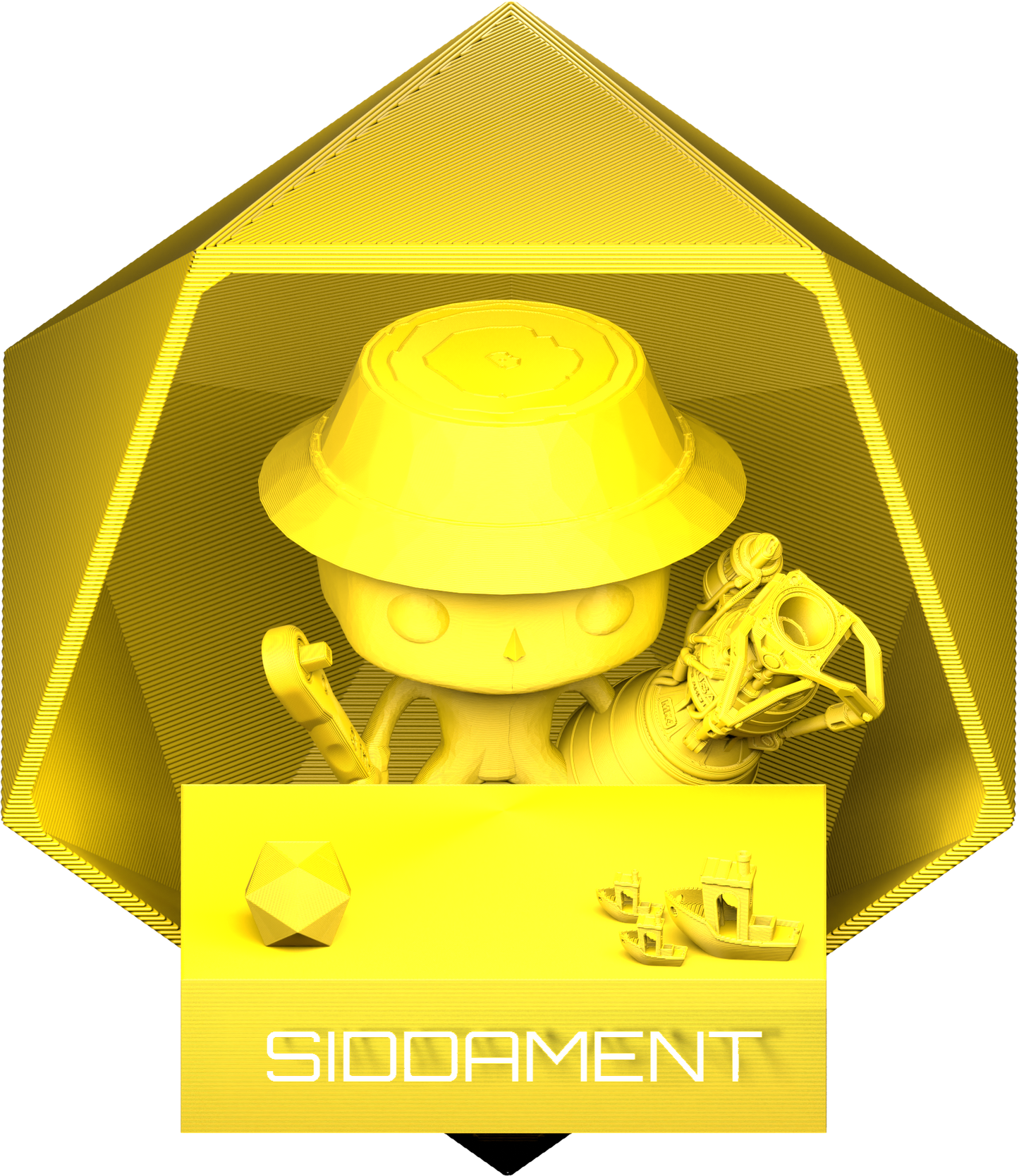 Silk Yellow PLA V2 printed parts