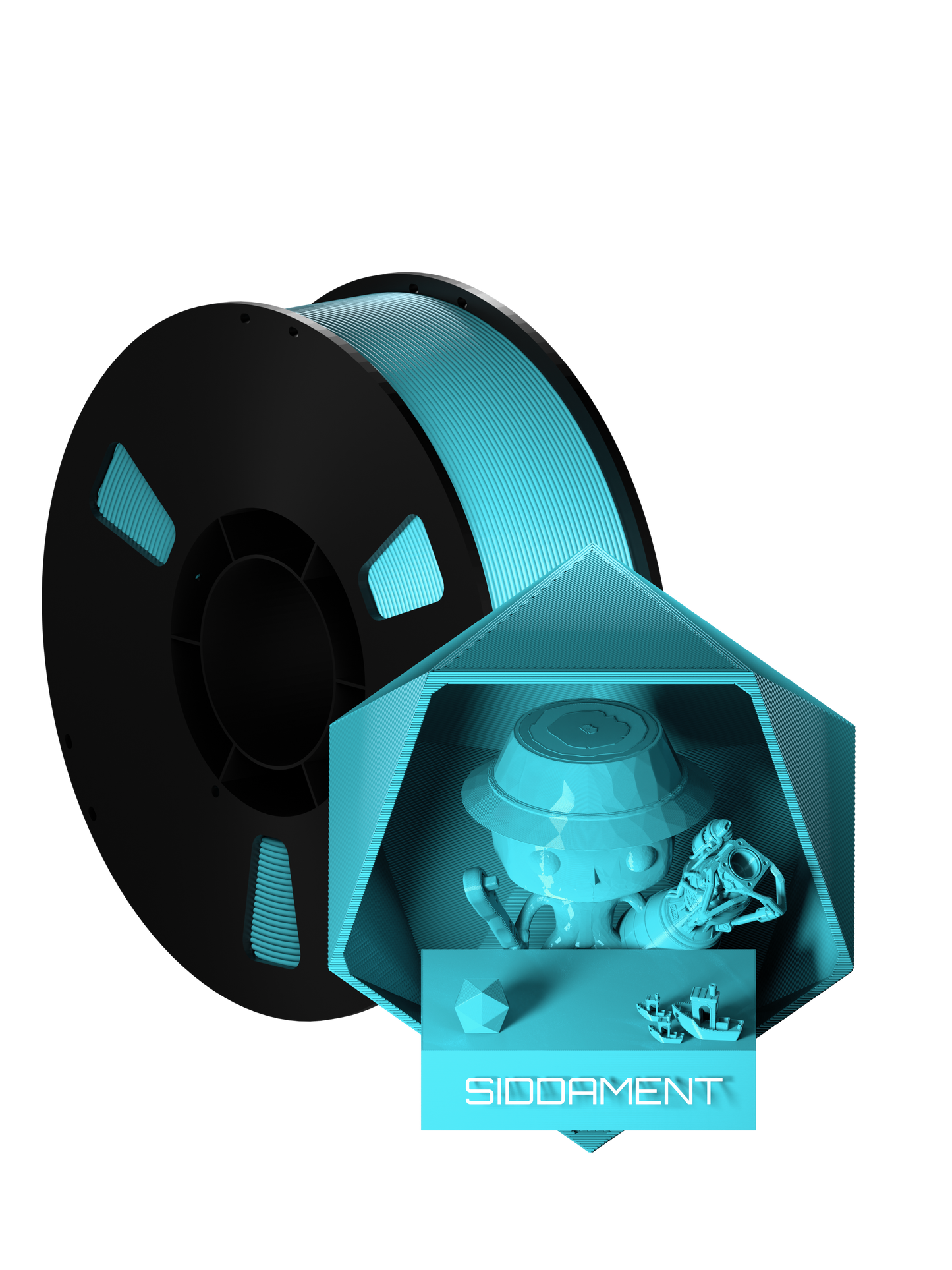 Sky Blue PLA Black Spool