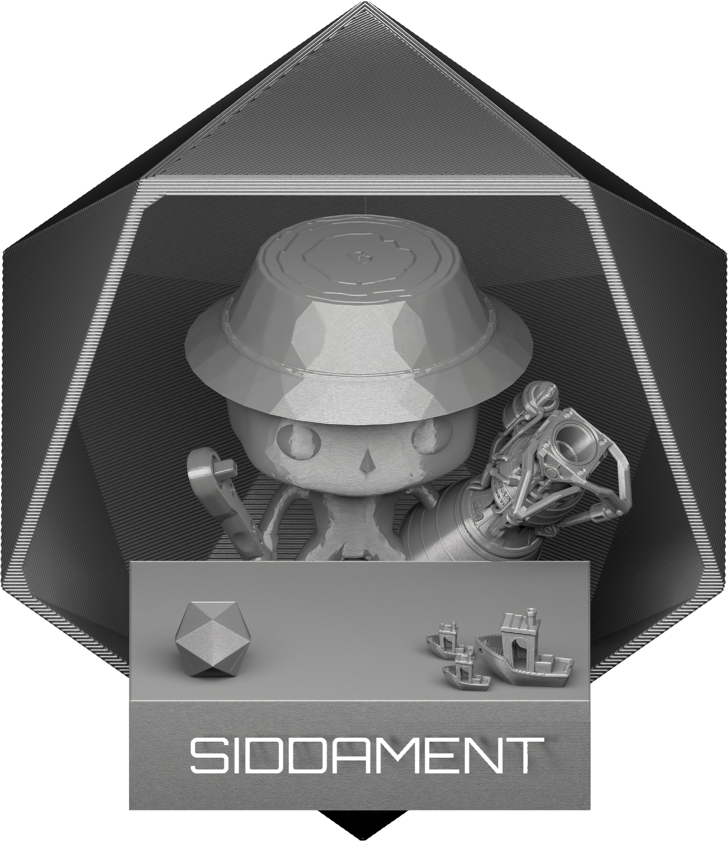 Translucent Storm Grey PLA V2 printed parts