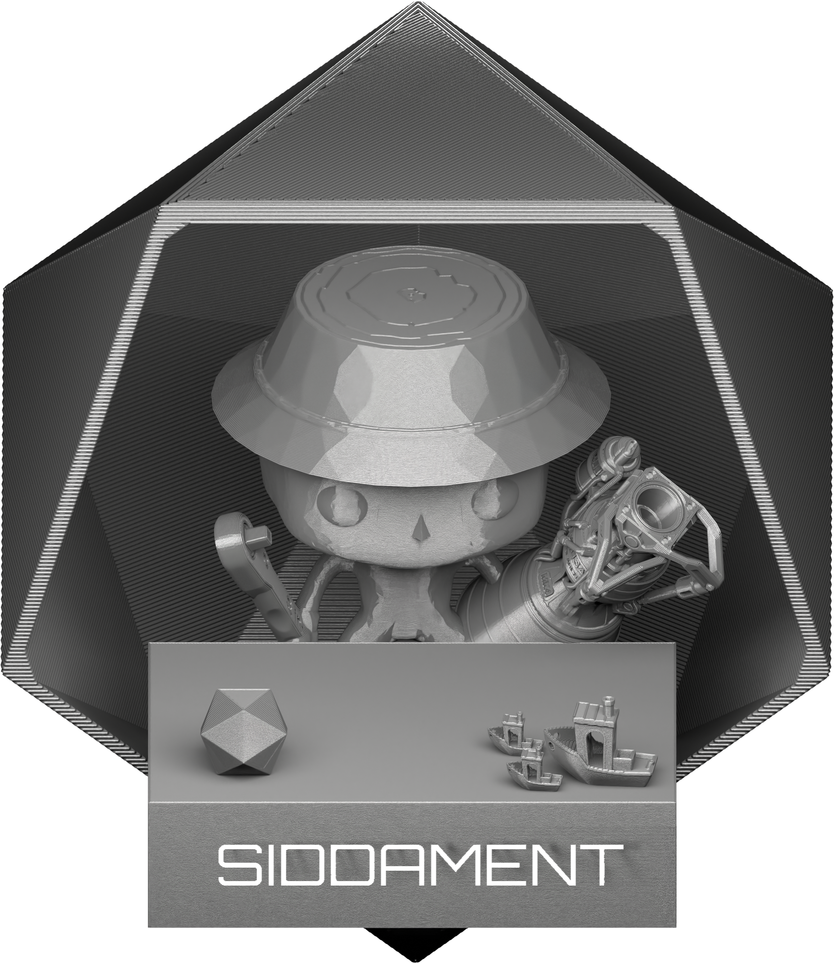 Translucent Storm Grey PLA V2 printed parts