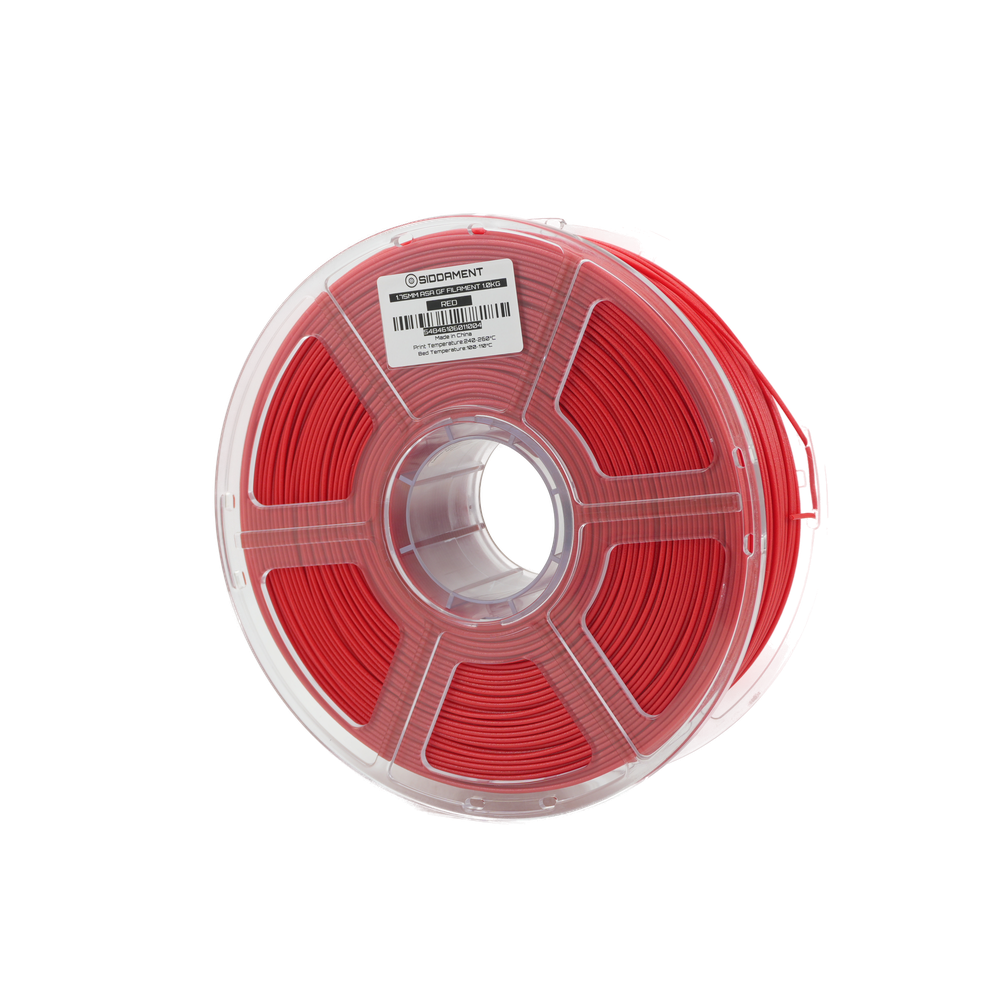 Red ASA Glass Fiber (GF) 1.75mm 1kg filament spool