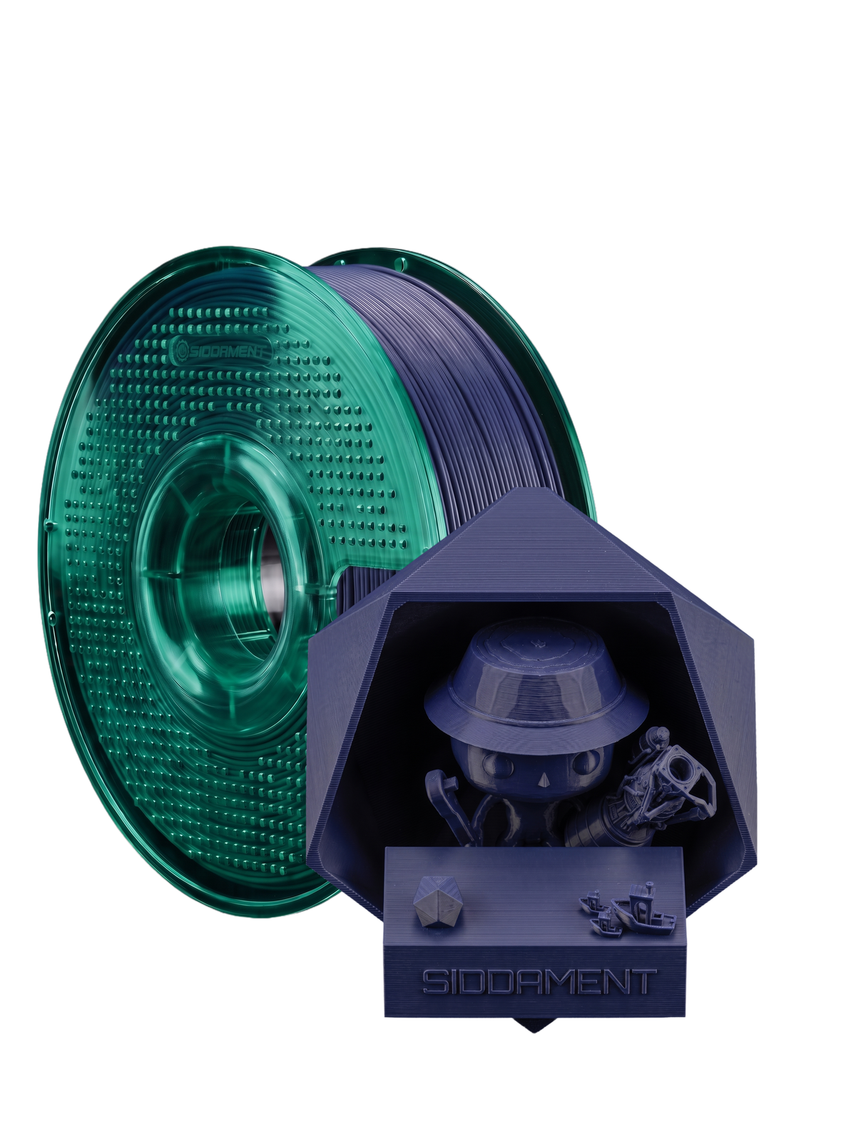 Blue ASA V2 1.75mm 1kg filament and printed parts