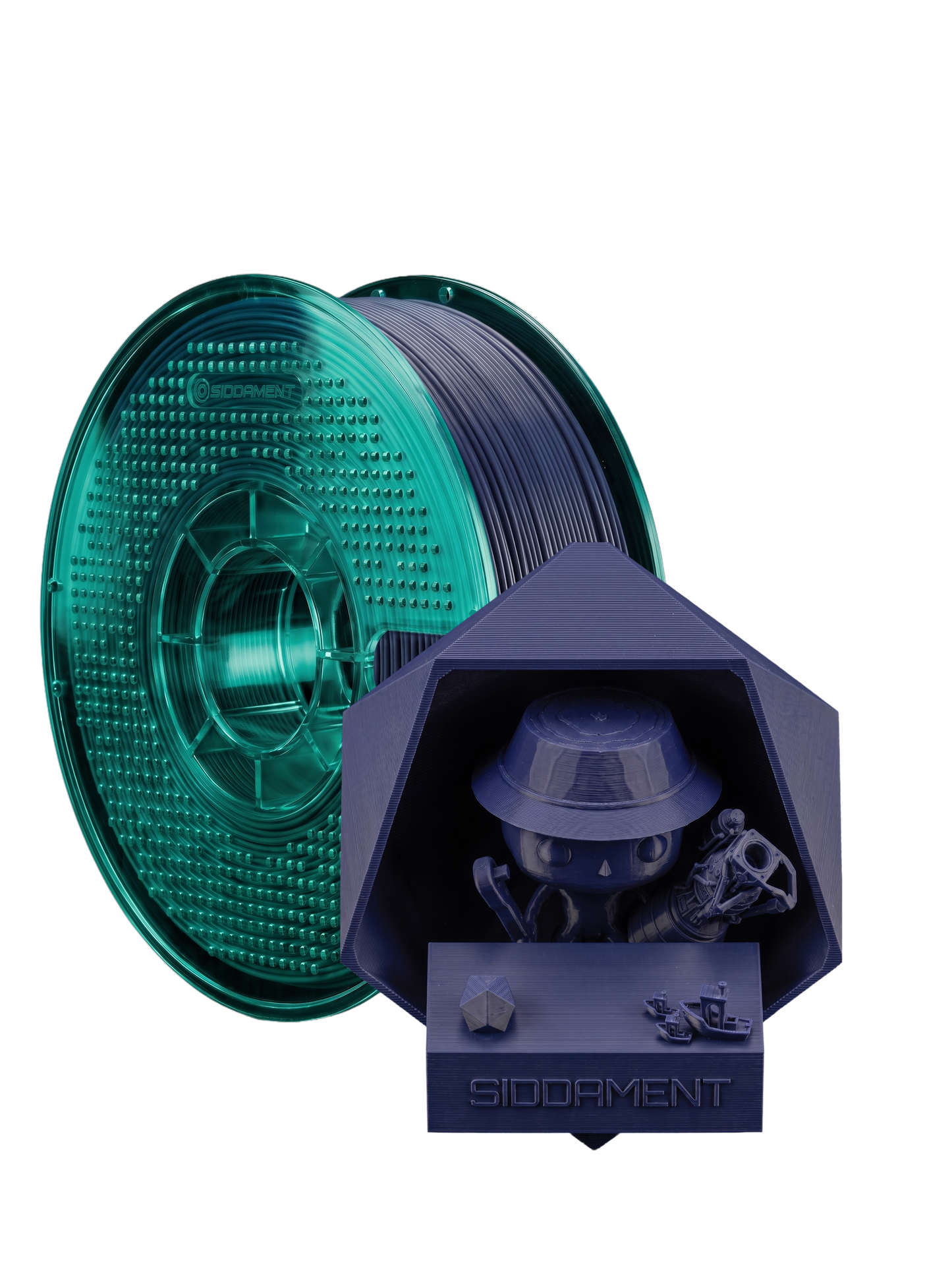 Blue ASA V2 1.75mm 1kg filament and printed parts