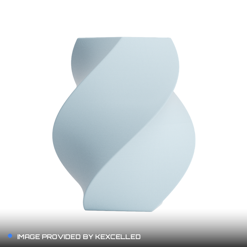Matte Aqua Blue PLA V4 printed sample, image provided by Kexcelled