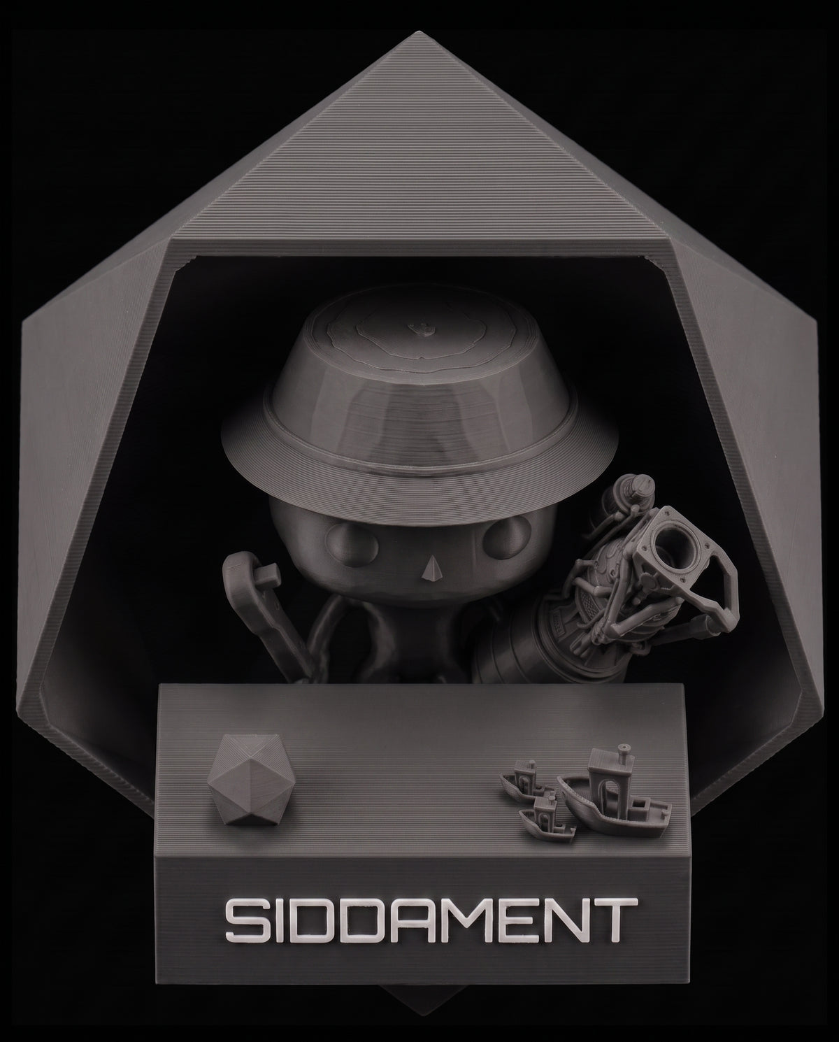 Matte Ash Gray PLA V4, printed SIDDAMENT figure