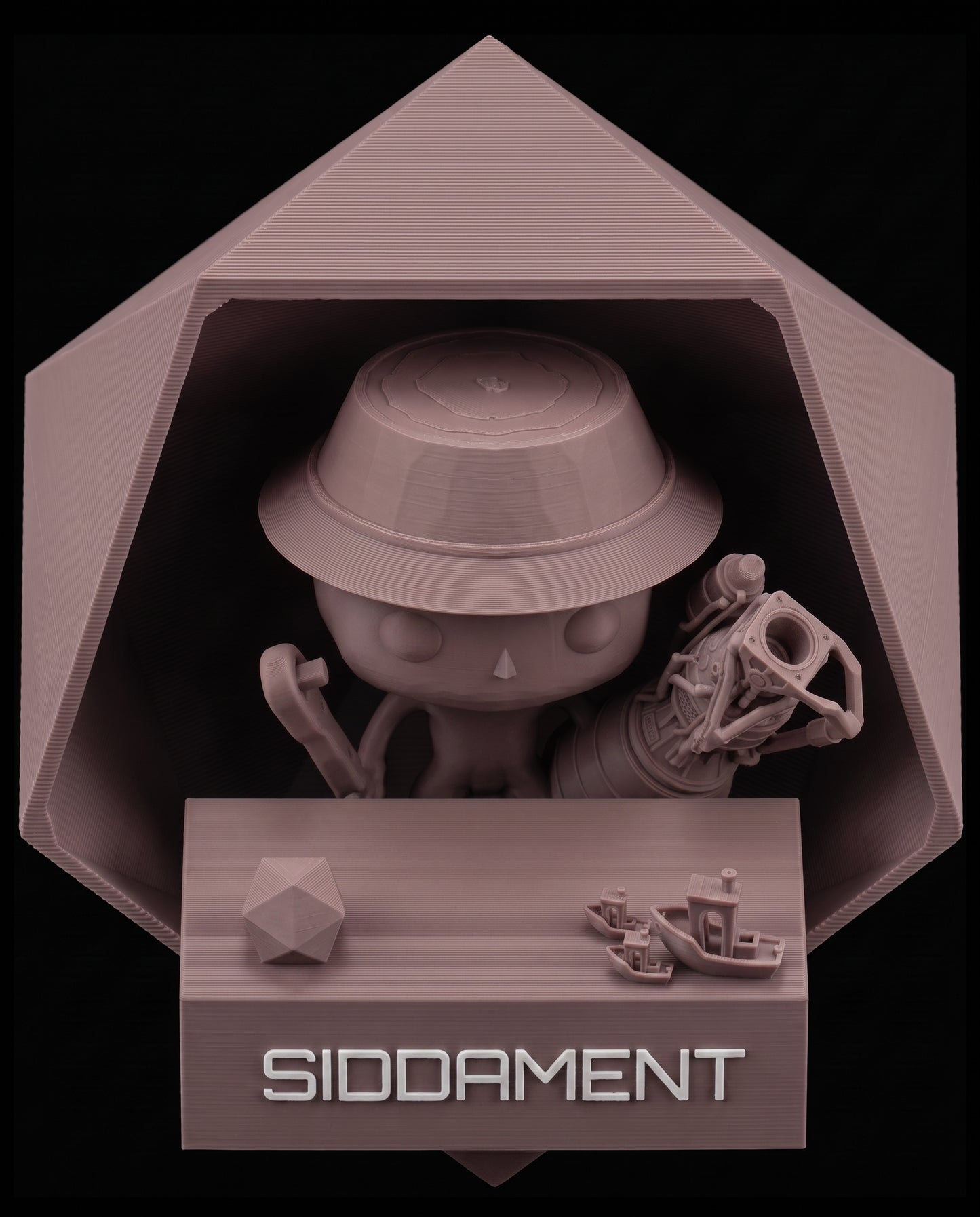 Matte Ash Purple PLA V4, printed SIDDAMENT figure