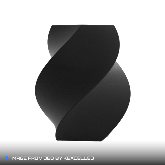Matte Black PLA V4 printed sample, image provided by Kexcelled