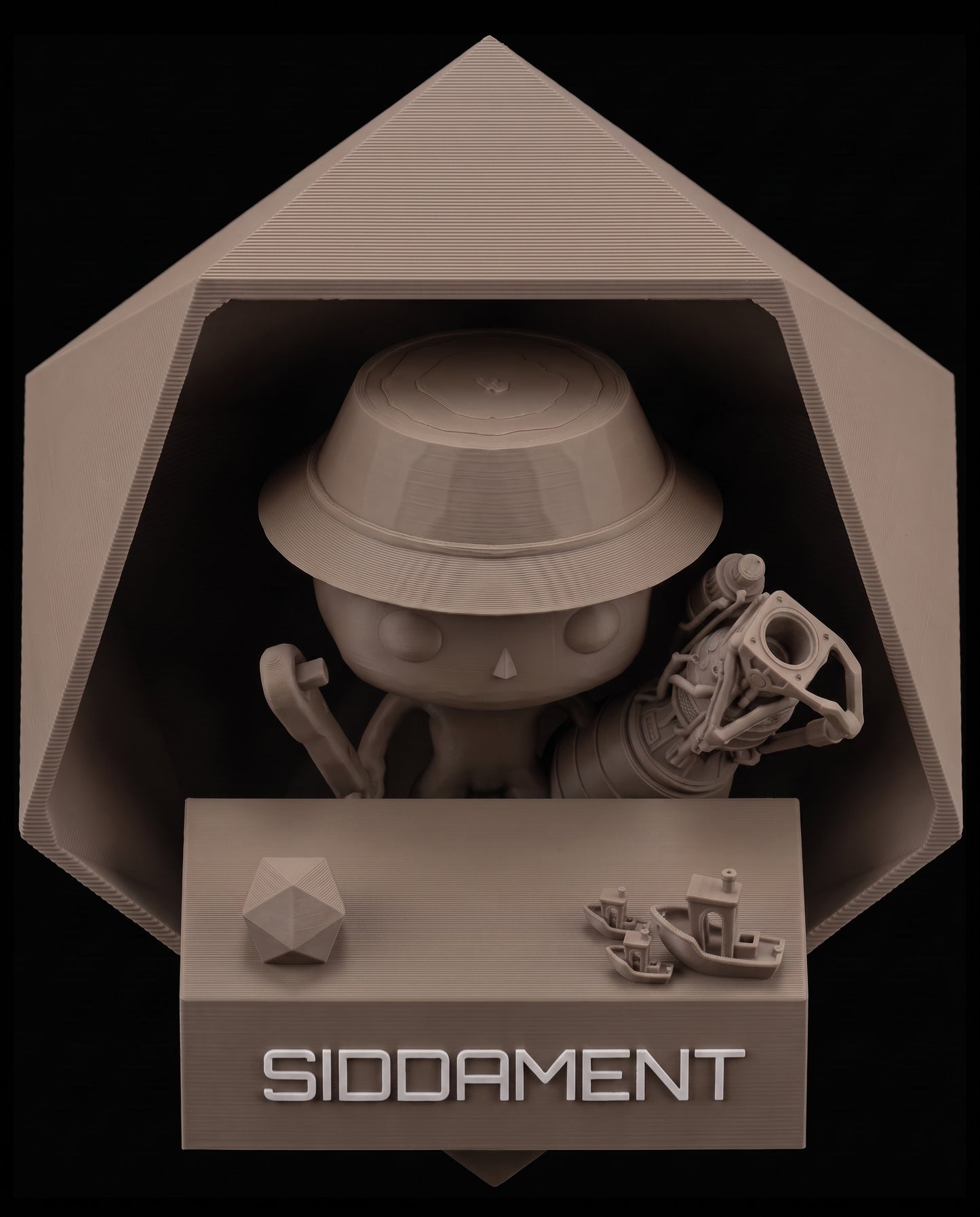 Matte Brown PLA V4, printed SIDDAMENT figure