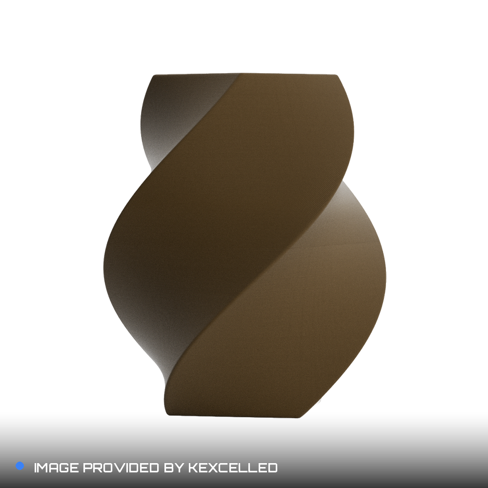 Matte Brown PLA V4 printed sample, image provided by Kexcelled