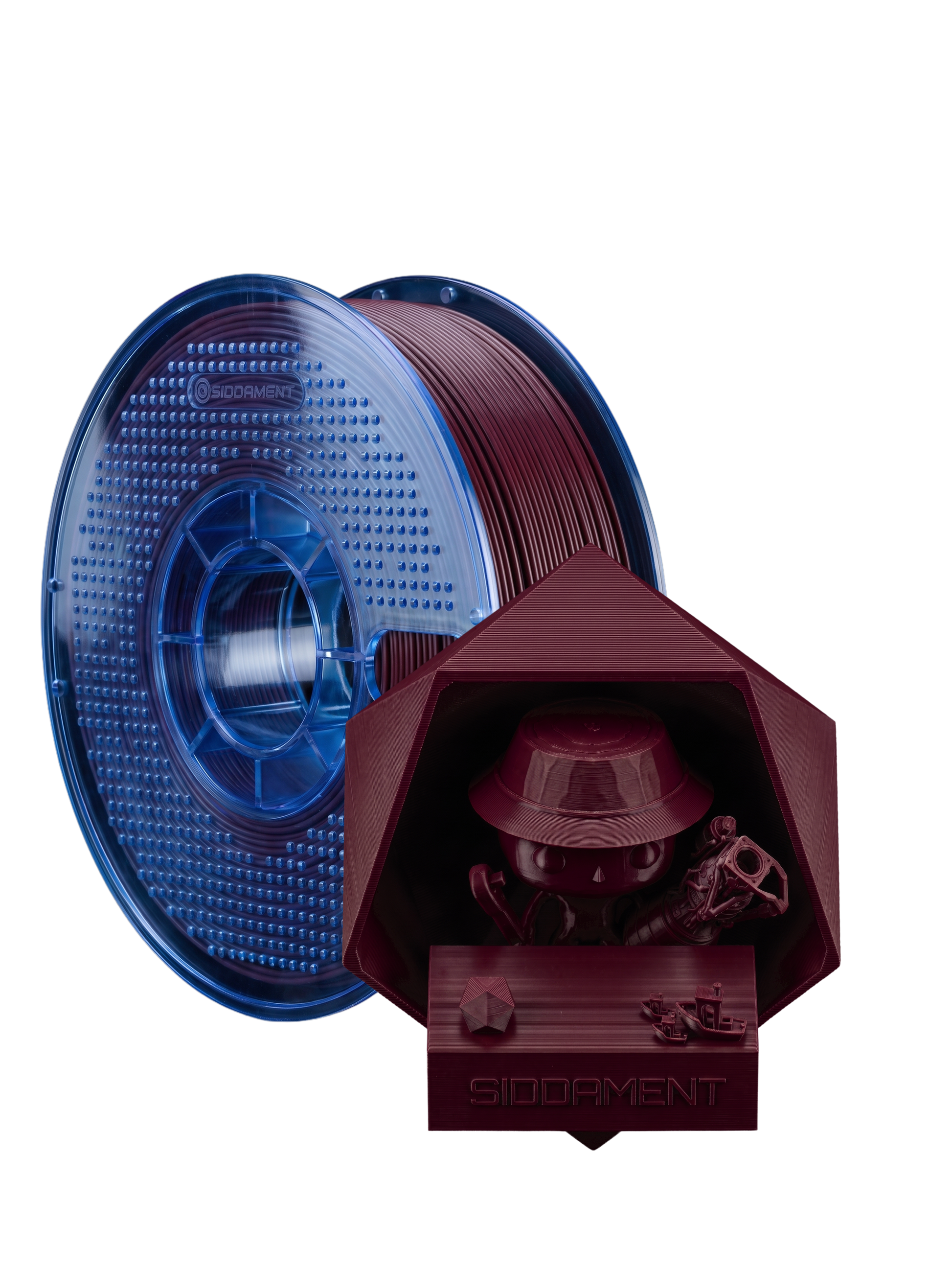 Matte Burgundy PETG V2 spool with 3D printed parts