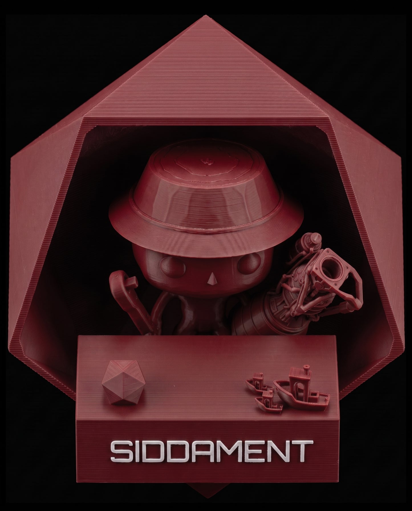 Matte Chelsea Red PLA V4, printed SIDDAMENT figure