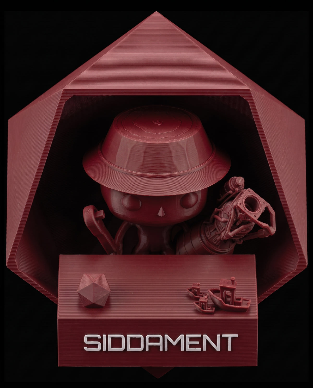 Matte Chelsea Red PLA V4, printed SIDDAMENT figure