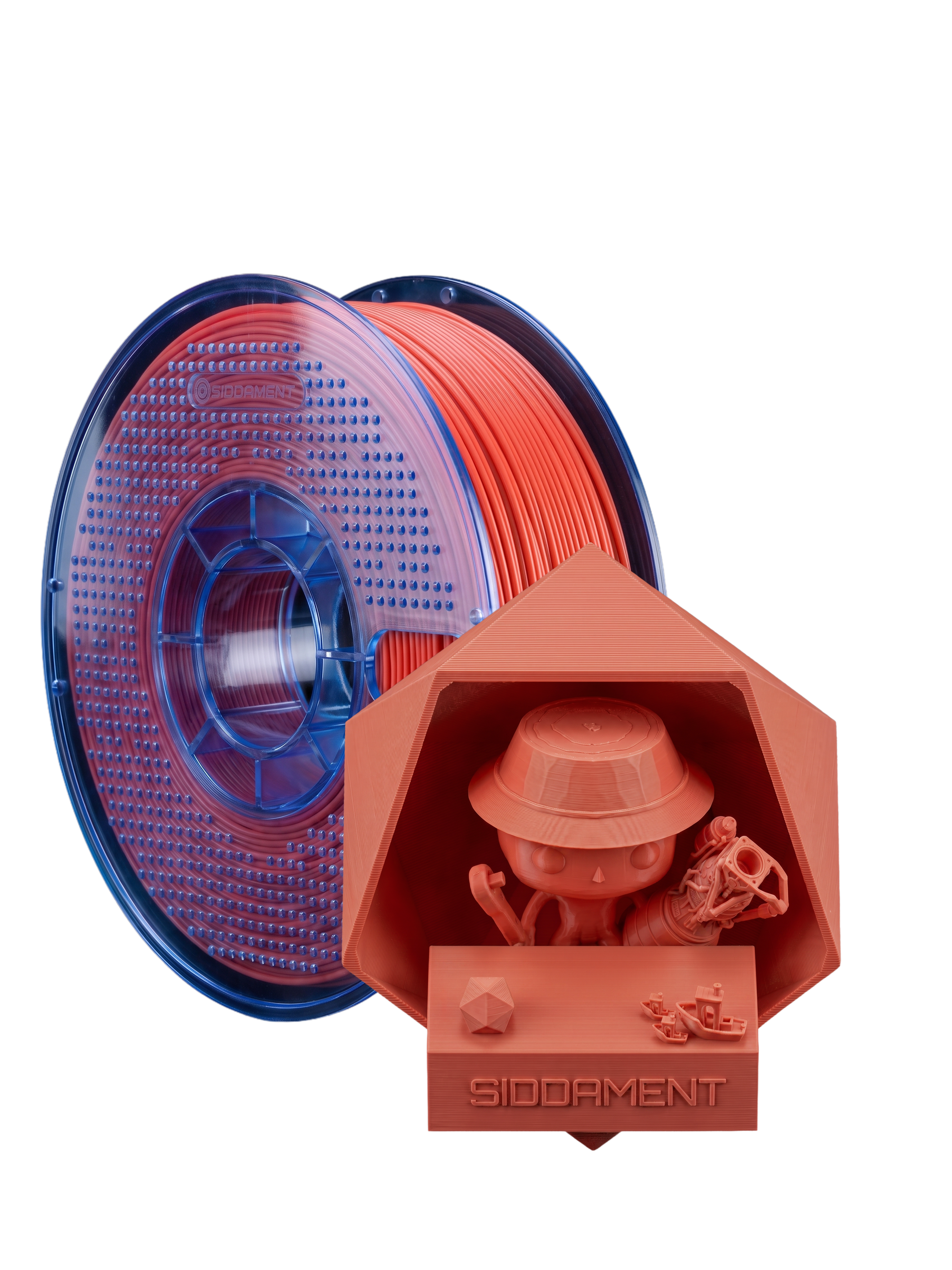Matte Coral PETG V2 spool with 3D printed parts