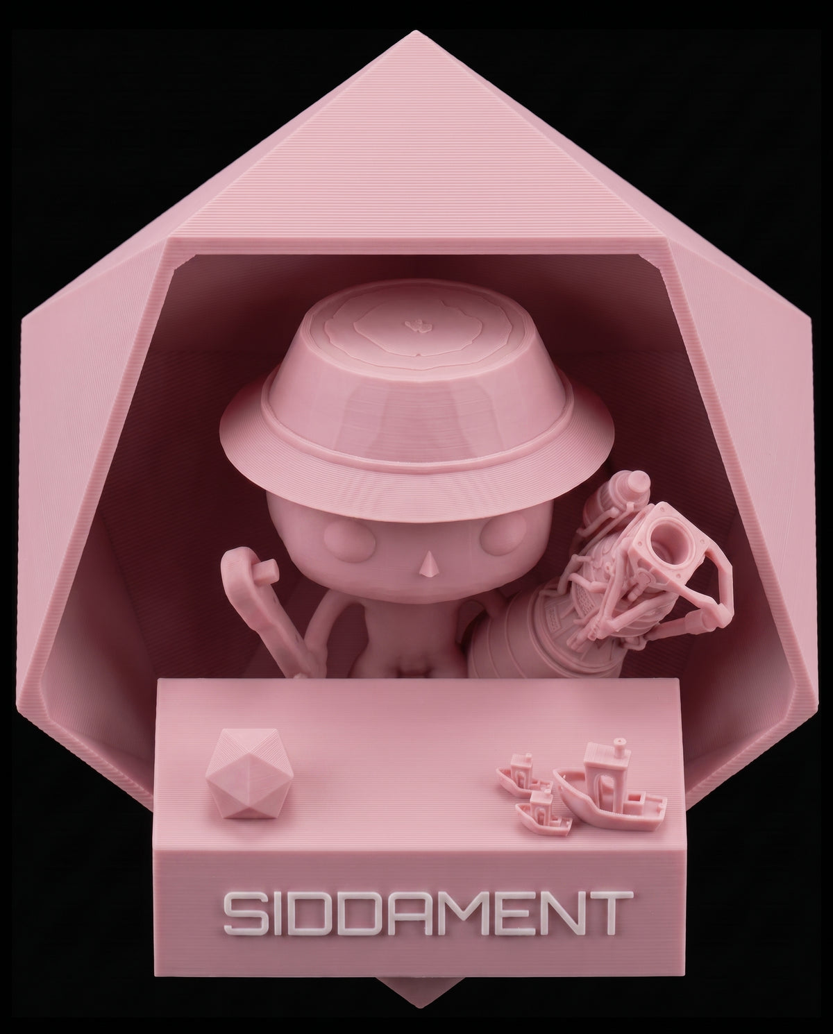Matte Coral Pink PLA V4, printed SIDDAMENT figure