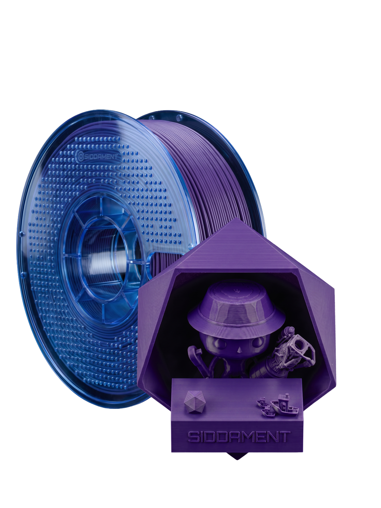Matte Cosmic Grape PETG V2 spool with 3D printed parts