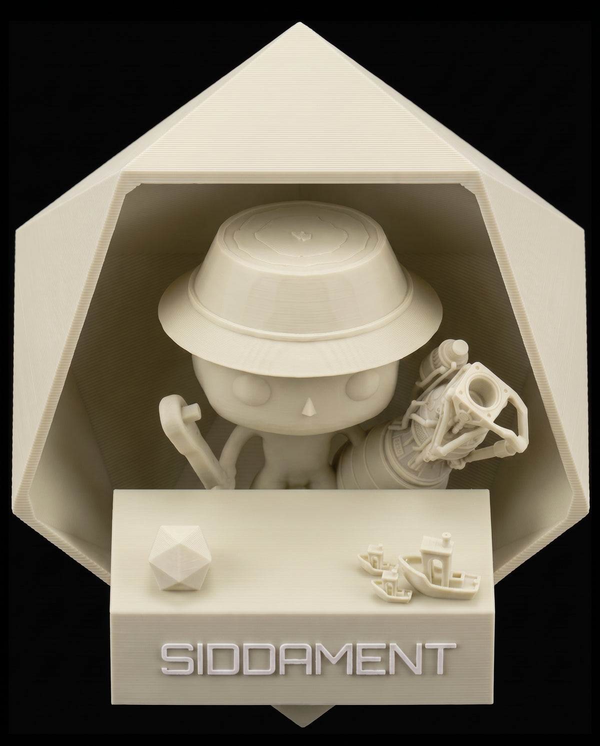 Matte Creamy Yellow PLA V4, printed SIDDAMENT figure