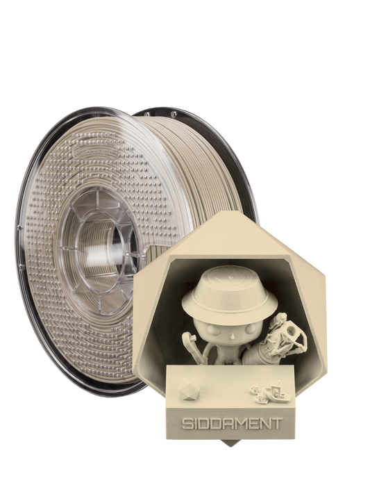 Matte Disc Grey PLA V2 1.75mm 1kg filament and printed parts