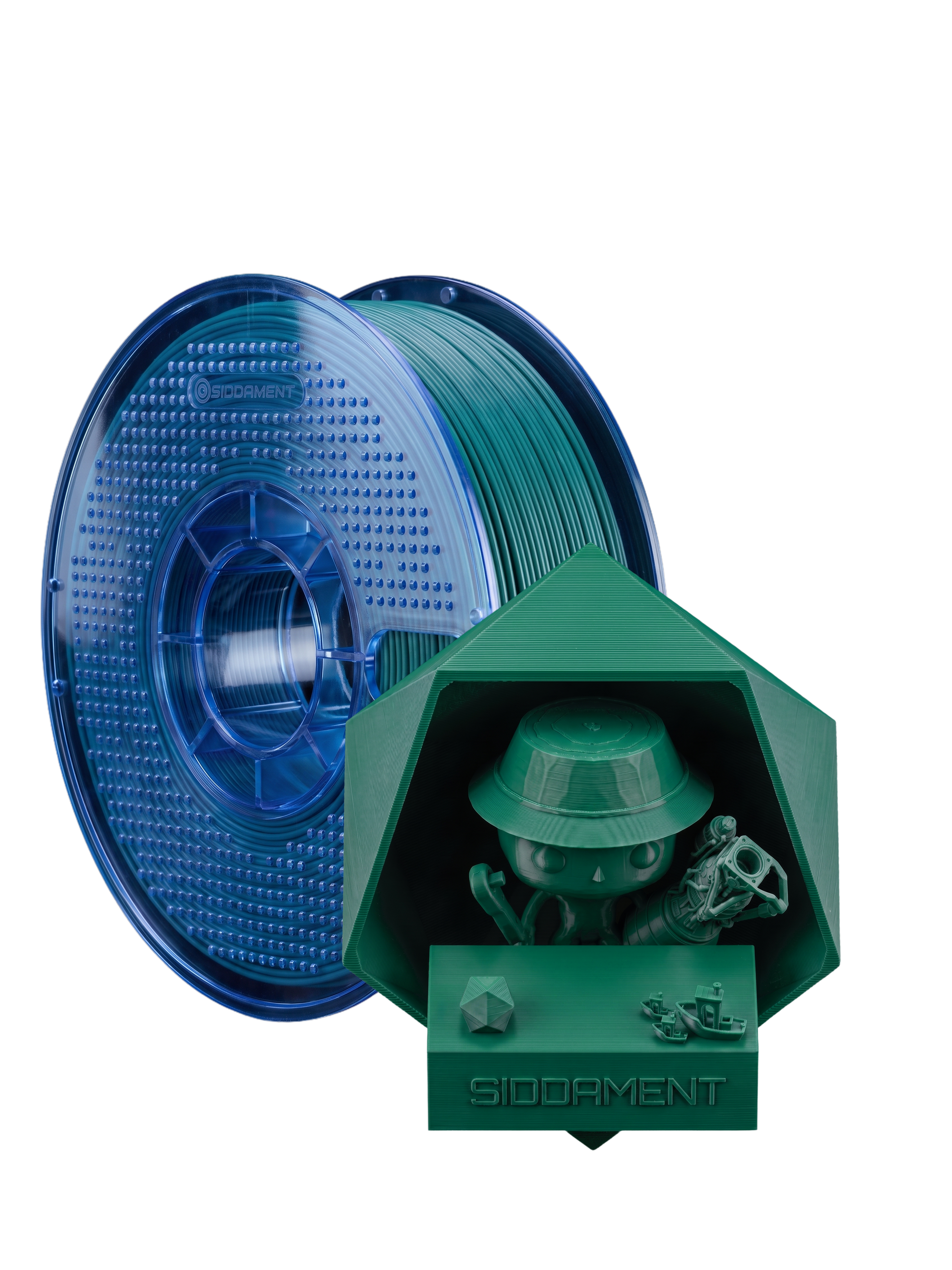 Matte Emerald PETG V2 spool with 3D printed parts