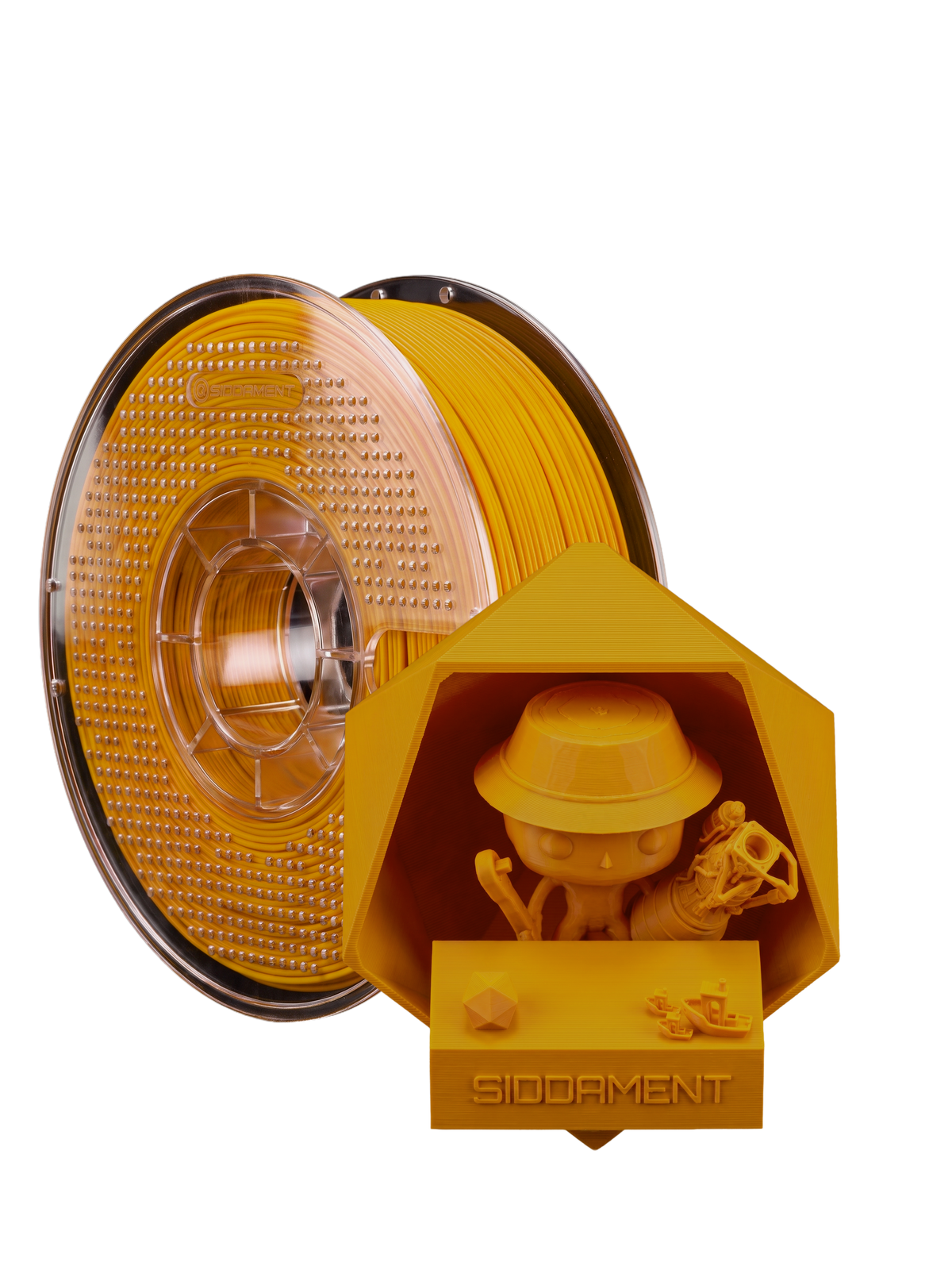 Matte Fire Orange PLA V2 1.75mm 1kg filament and printed parts