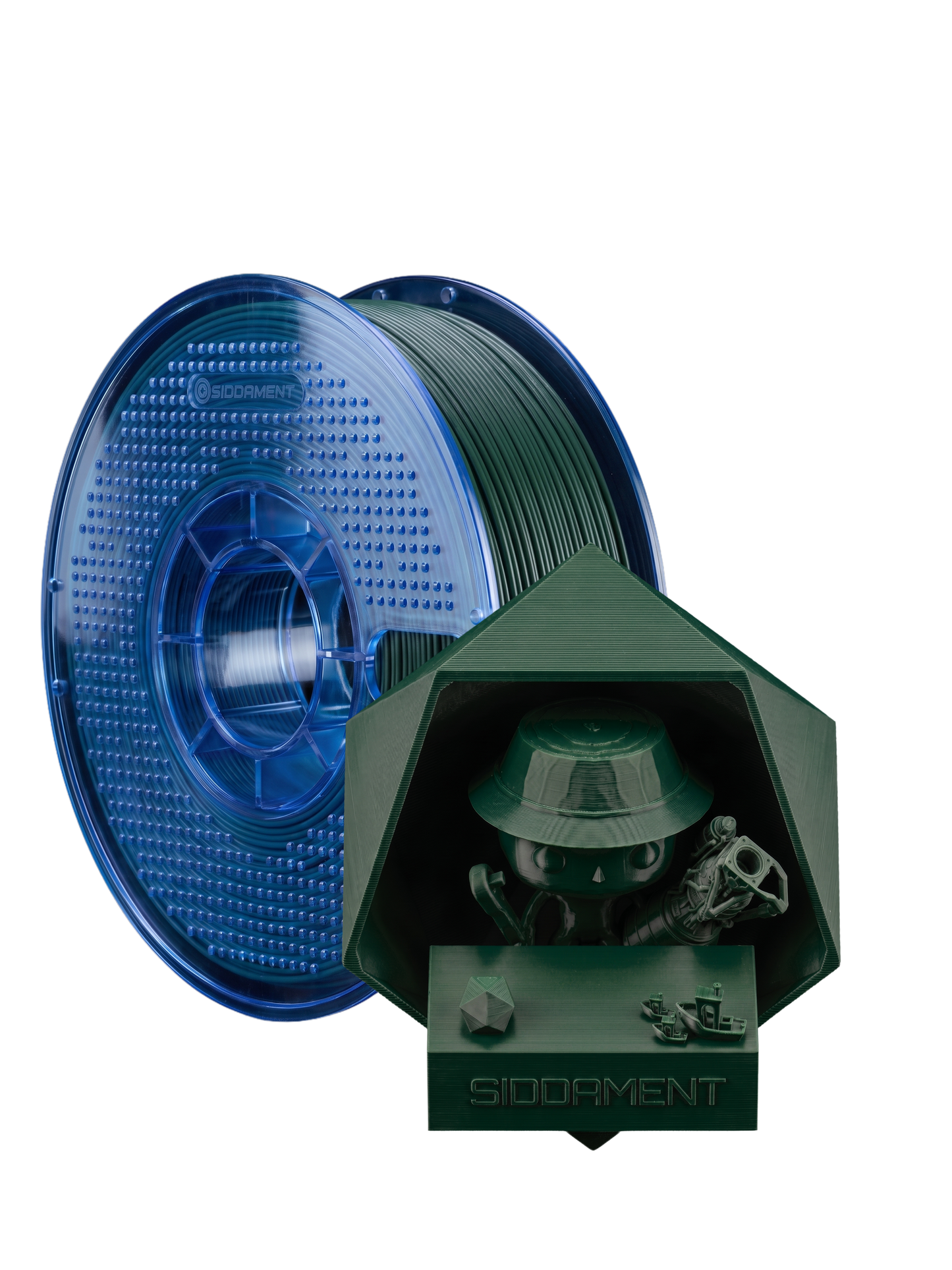 Matte Forest PETG V2 spool with 3D printed parts