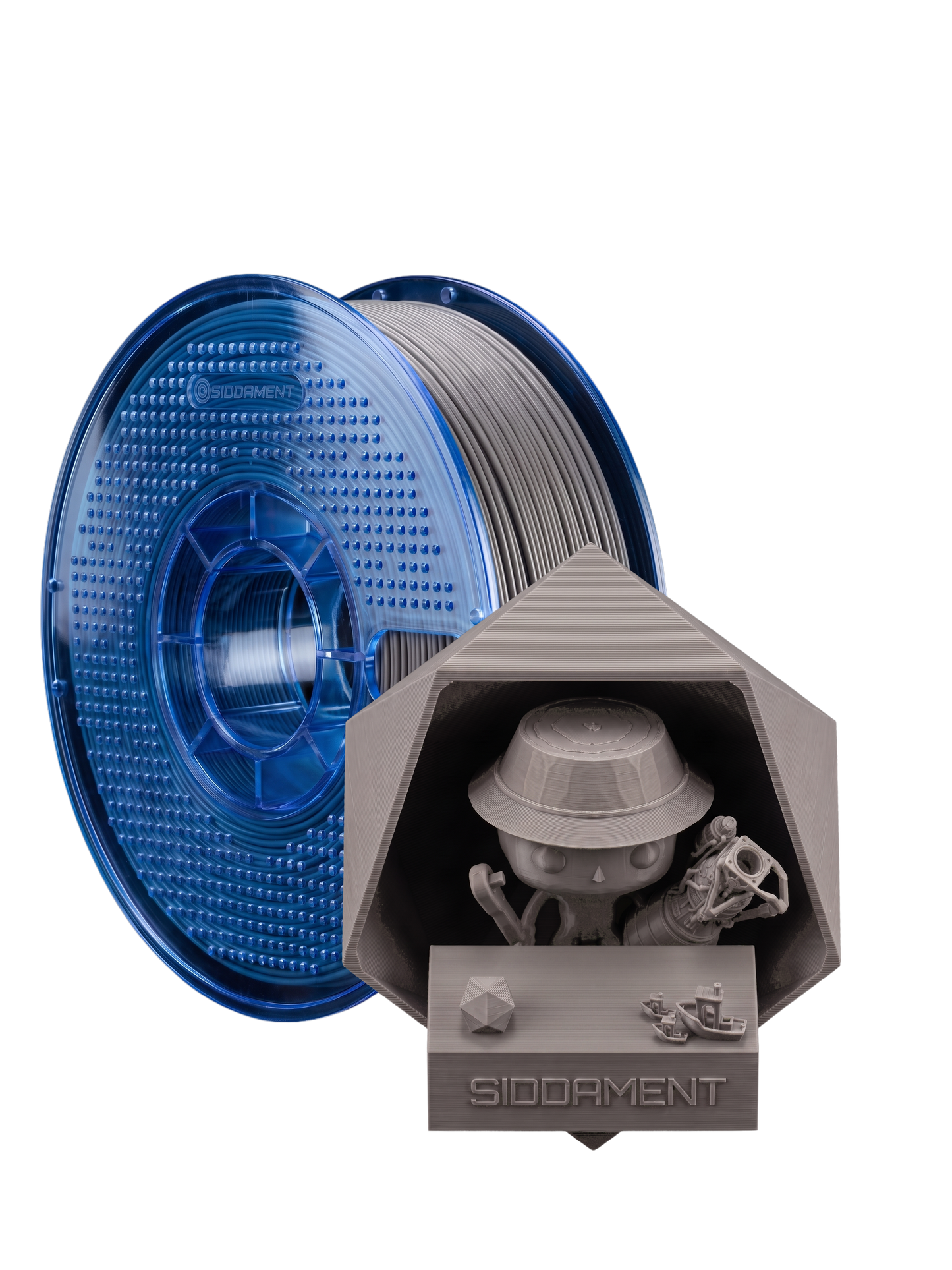 Matte Grey PETG V2 spool with 3D printed parts