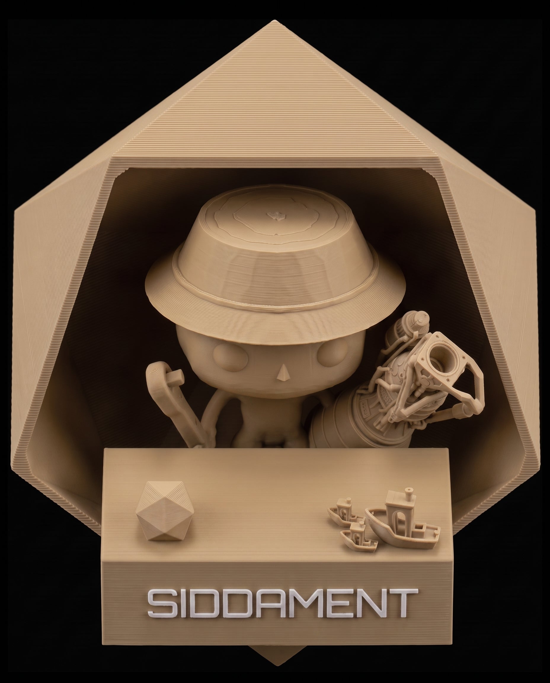 Matte Kraft PLA V4, printed SIDDAMENT figure