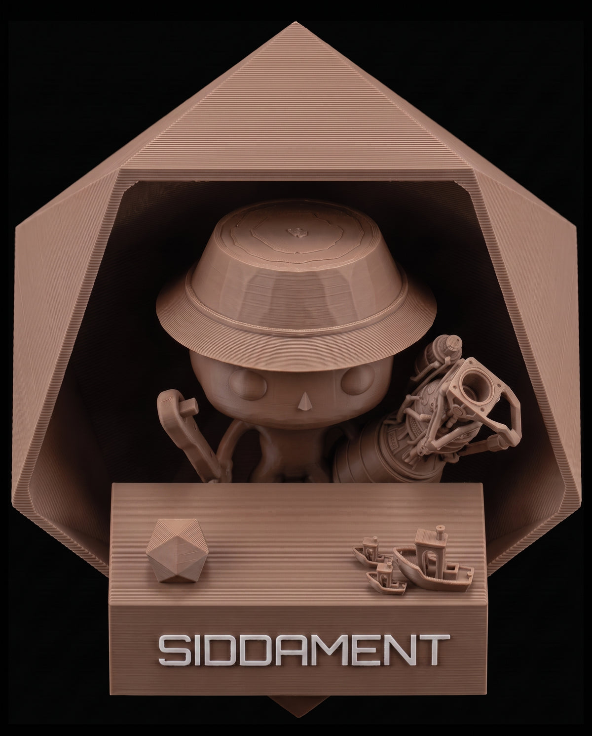 Matte Light Brown PLA V4, printed SIDDAMENT figure