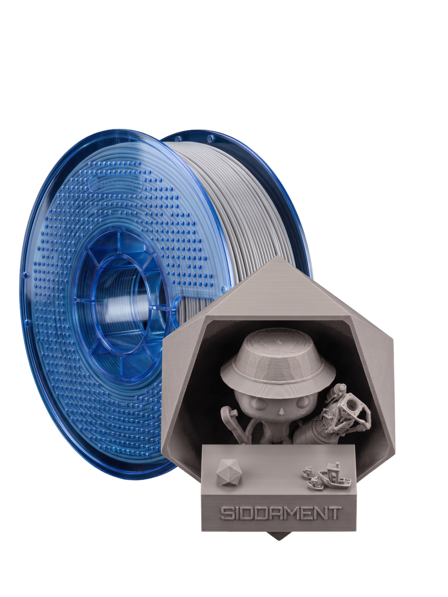 Matte Light Grey PETG V2 spool with 3D printed parts