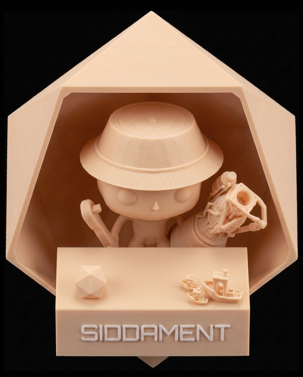 Matte Light Wood PLA V4, printed SIDDAMENT figure