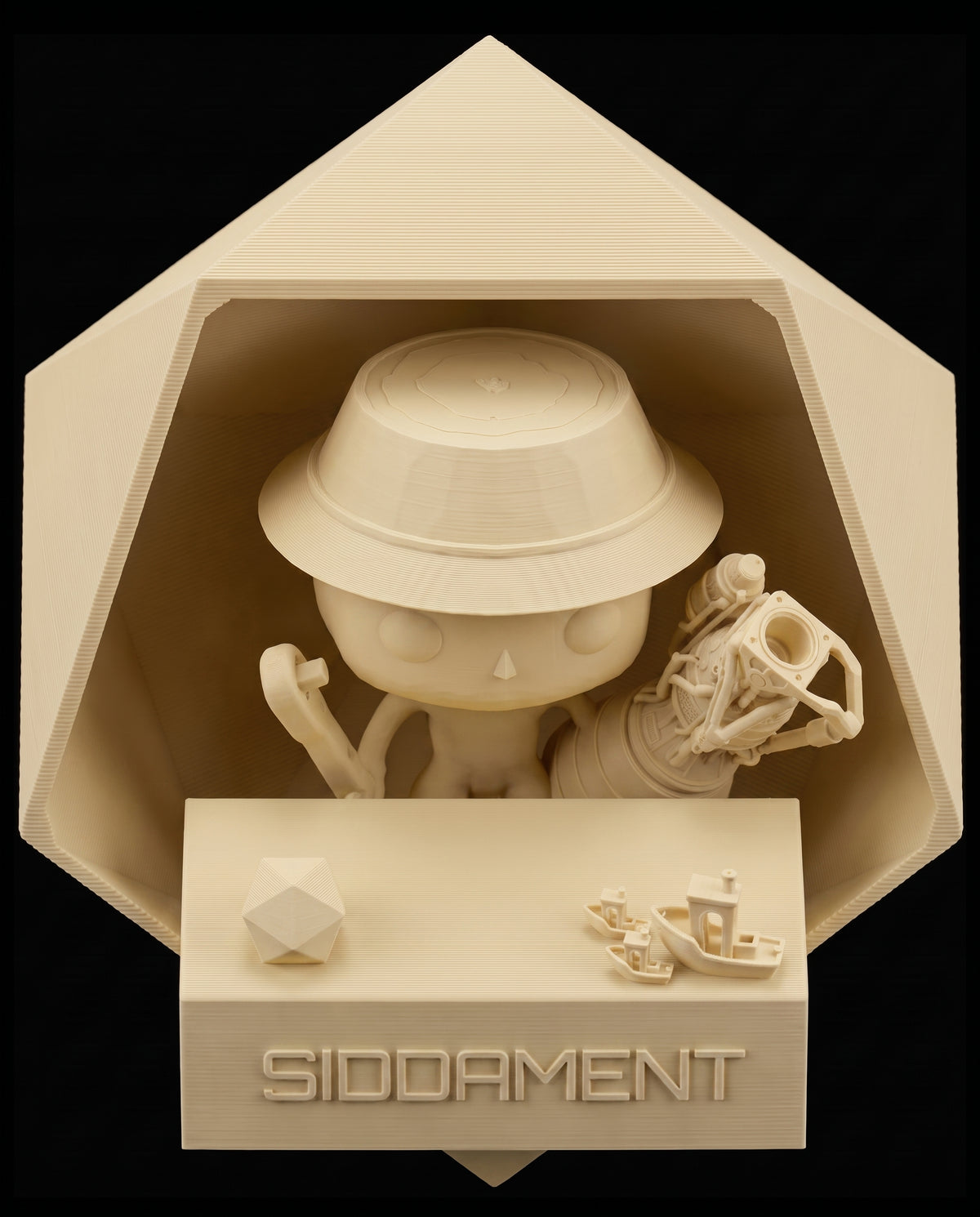 Matte Light Yellow PLA V4, printed SIDDAMENT figure