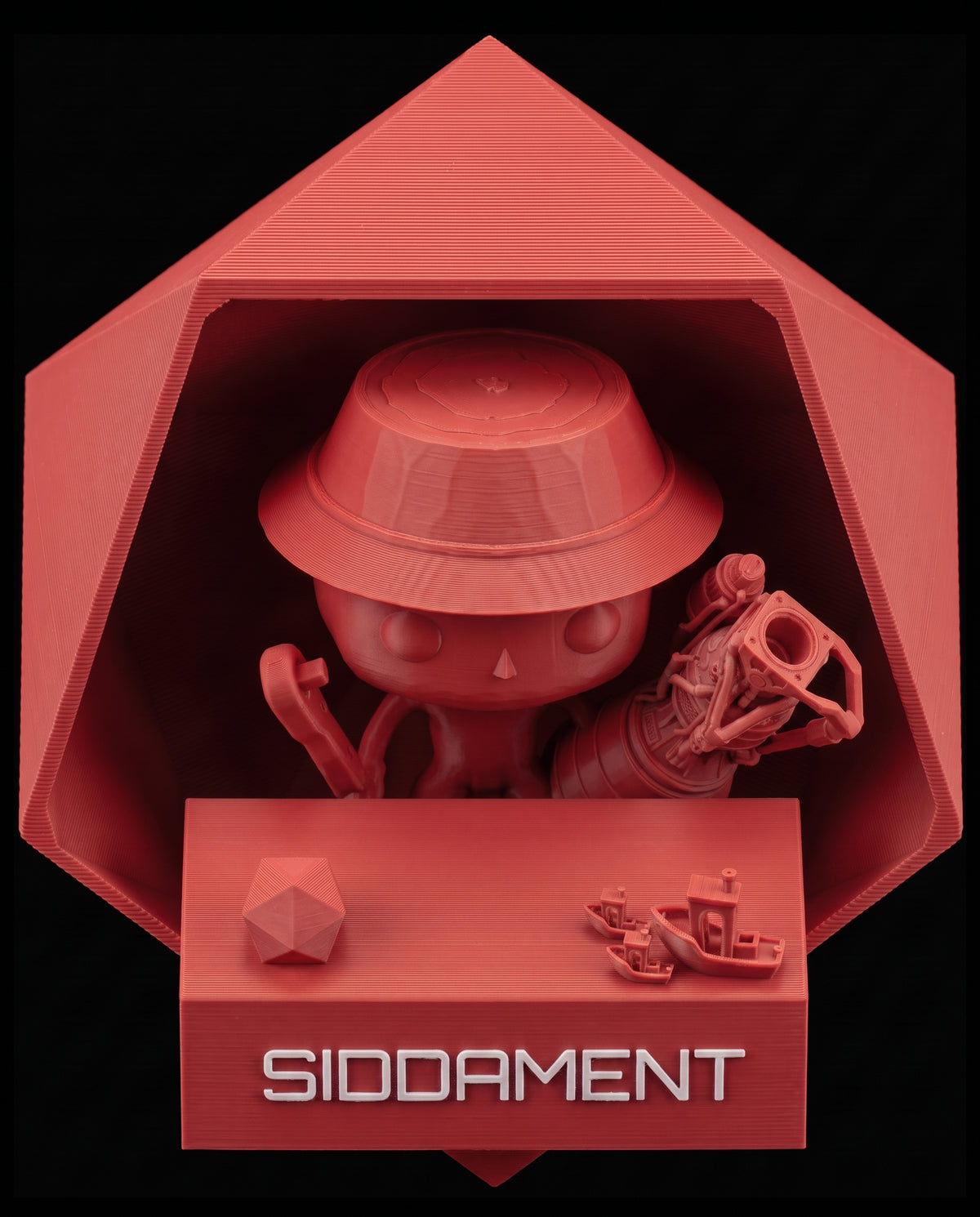 Matte Maple Red PLA V4, printed SIDDAMENT figure